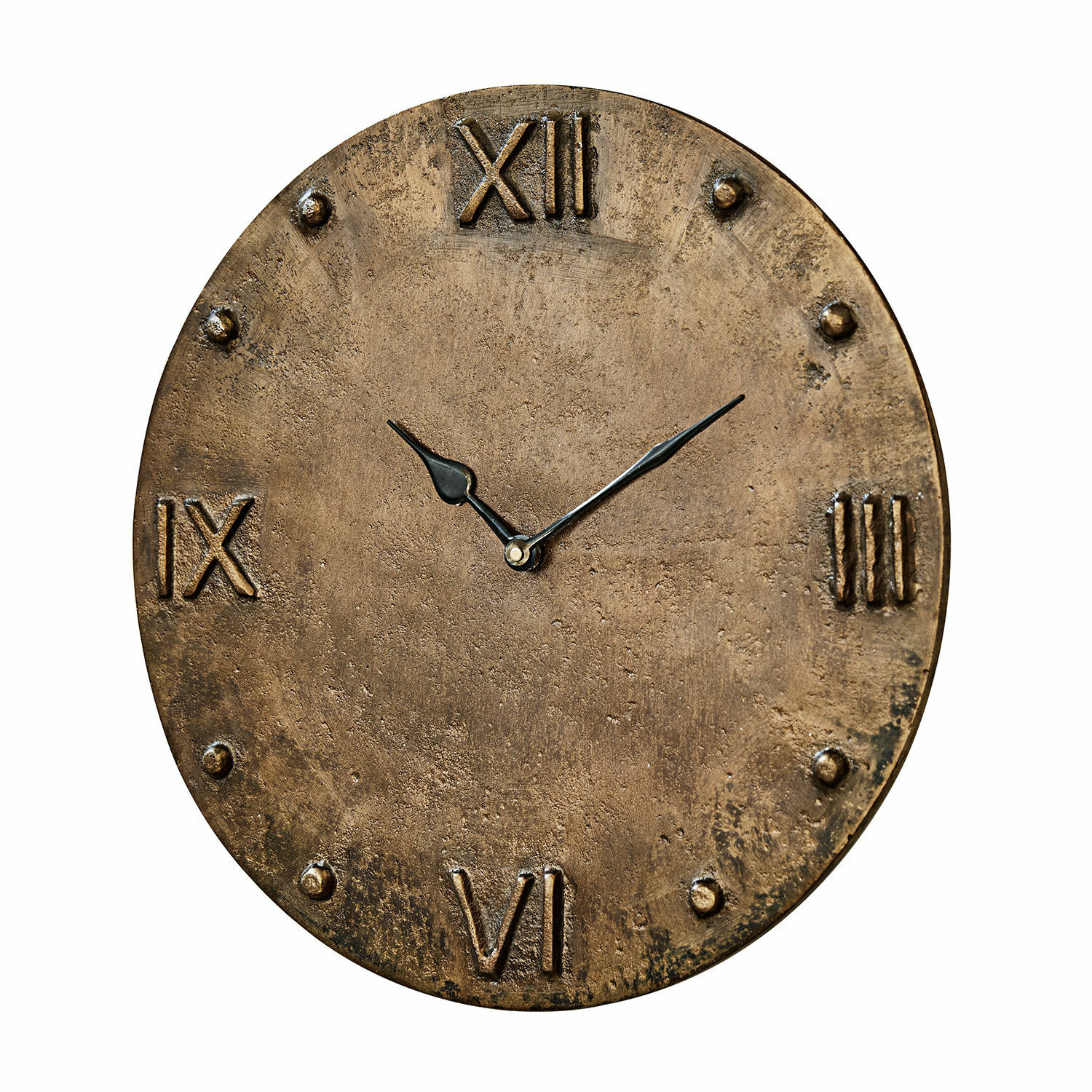 Horloge Kaleens Horloge murale ronde en laiton vintage avec chiffres romains et aiguilles noires décoratives