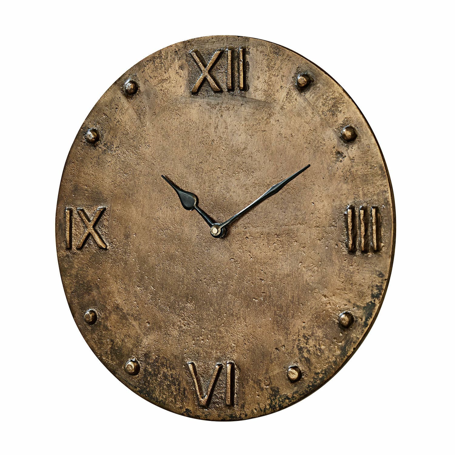 Horloge Kaleens Horloge murale ronde en laiton vintage avec chiffres romains et aiguilles noires décoratives