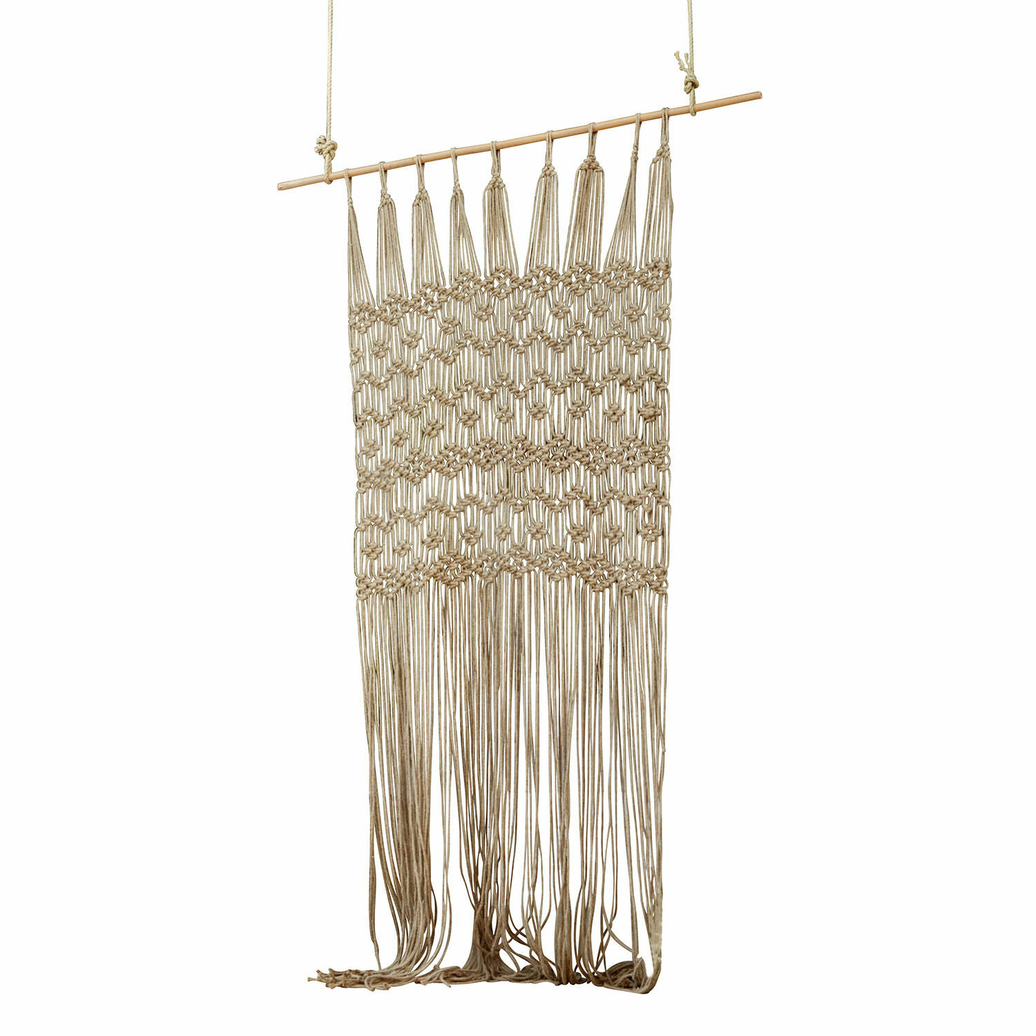 Rideau Vuarrens Décoration murale en macramé en coton naturel, parfaite pour un intérieur bohème ou rustique