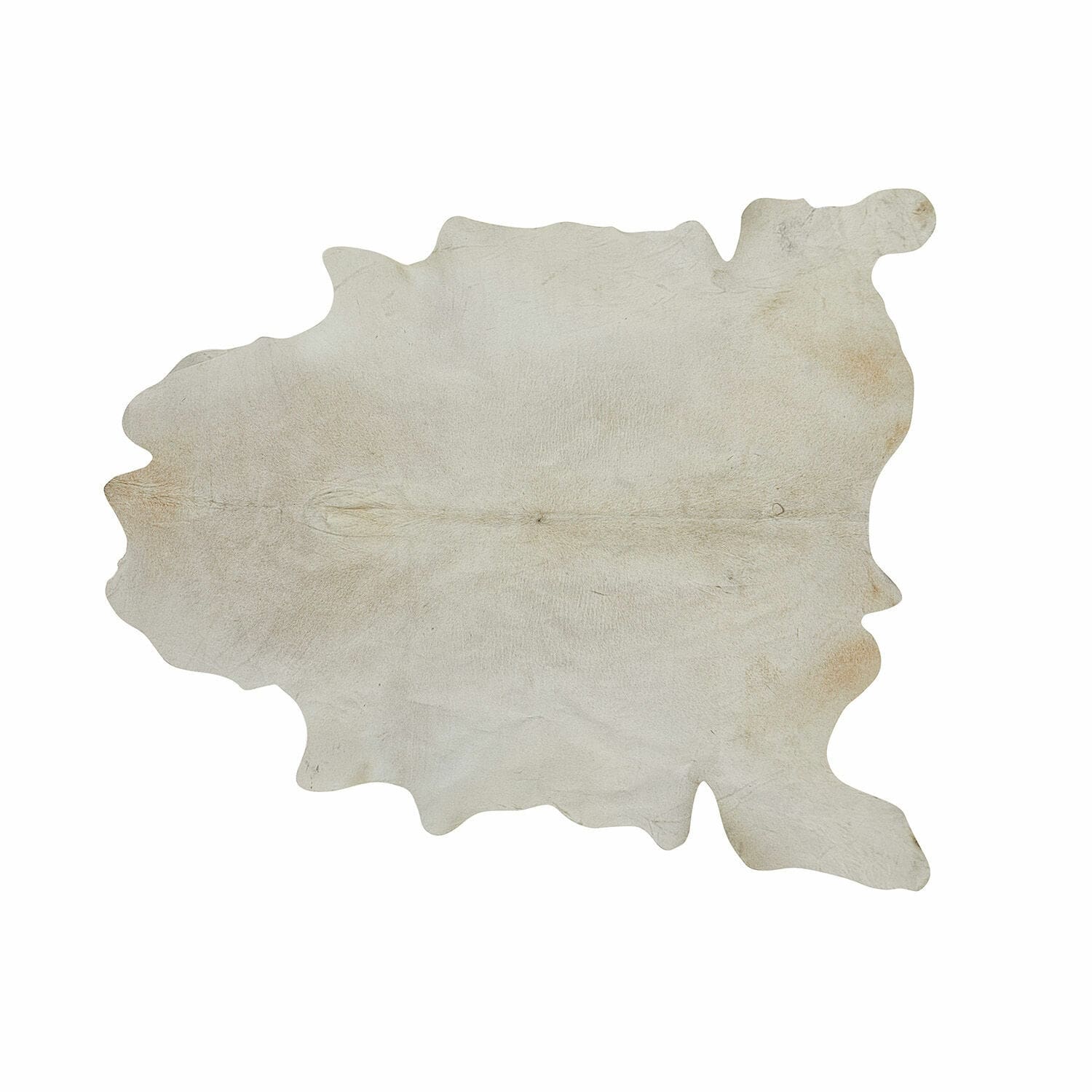Tapis en peau de vache Edward Peau de bovin blanche naturelle de forme irrégulière, matériau pour décoration et artisanat