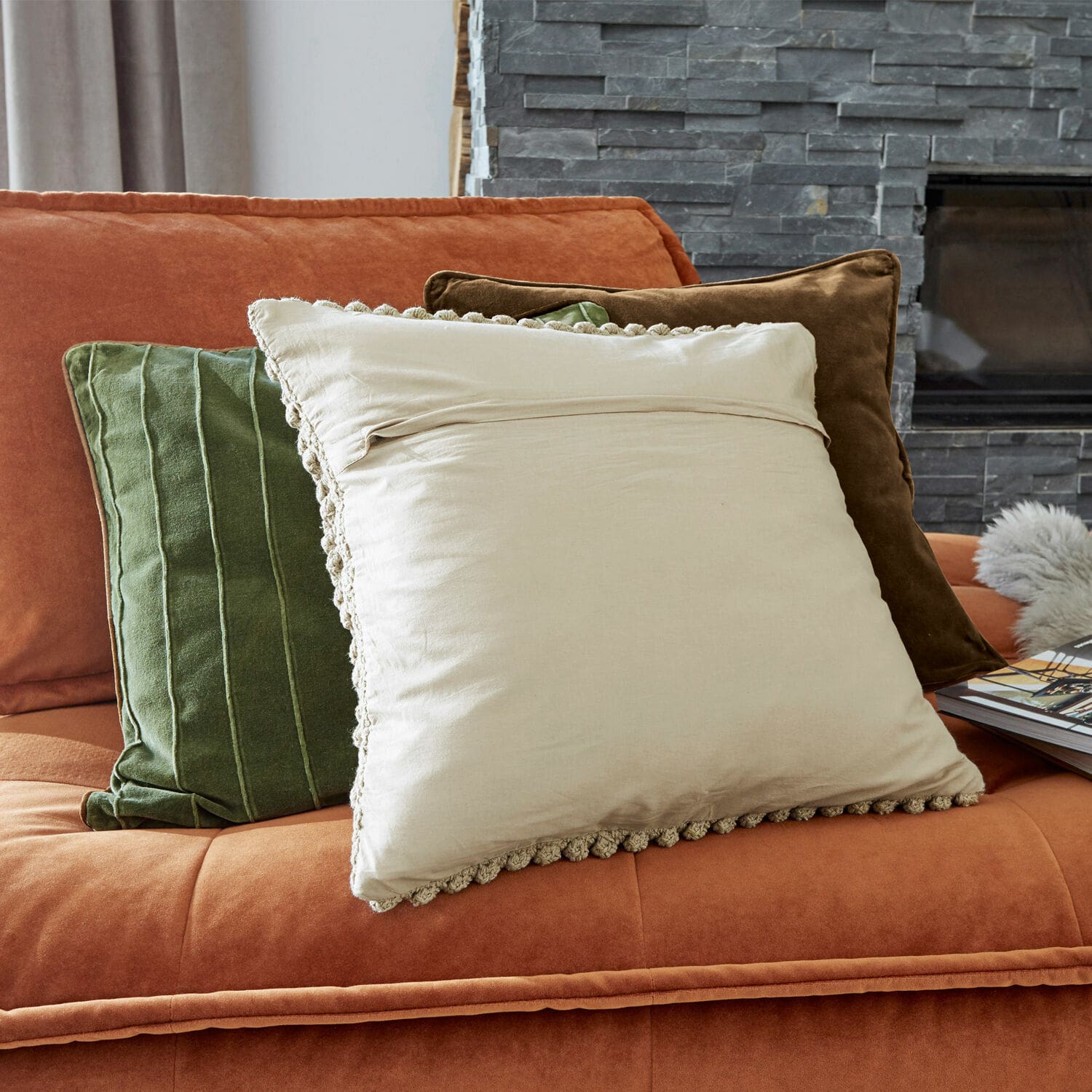 Lot de 3 housses de coussins Maratha