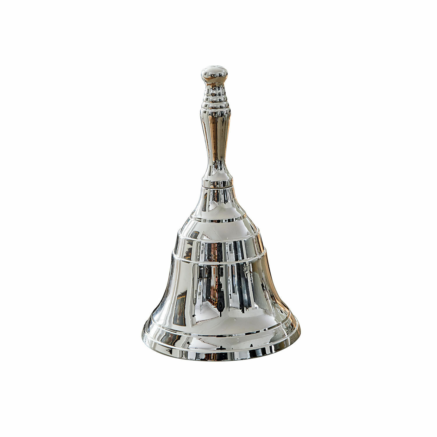 Cloche Baron Cloche en métal argenté avec poignée, accessoire décoratif pour maison ou bureau
