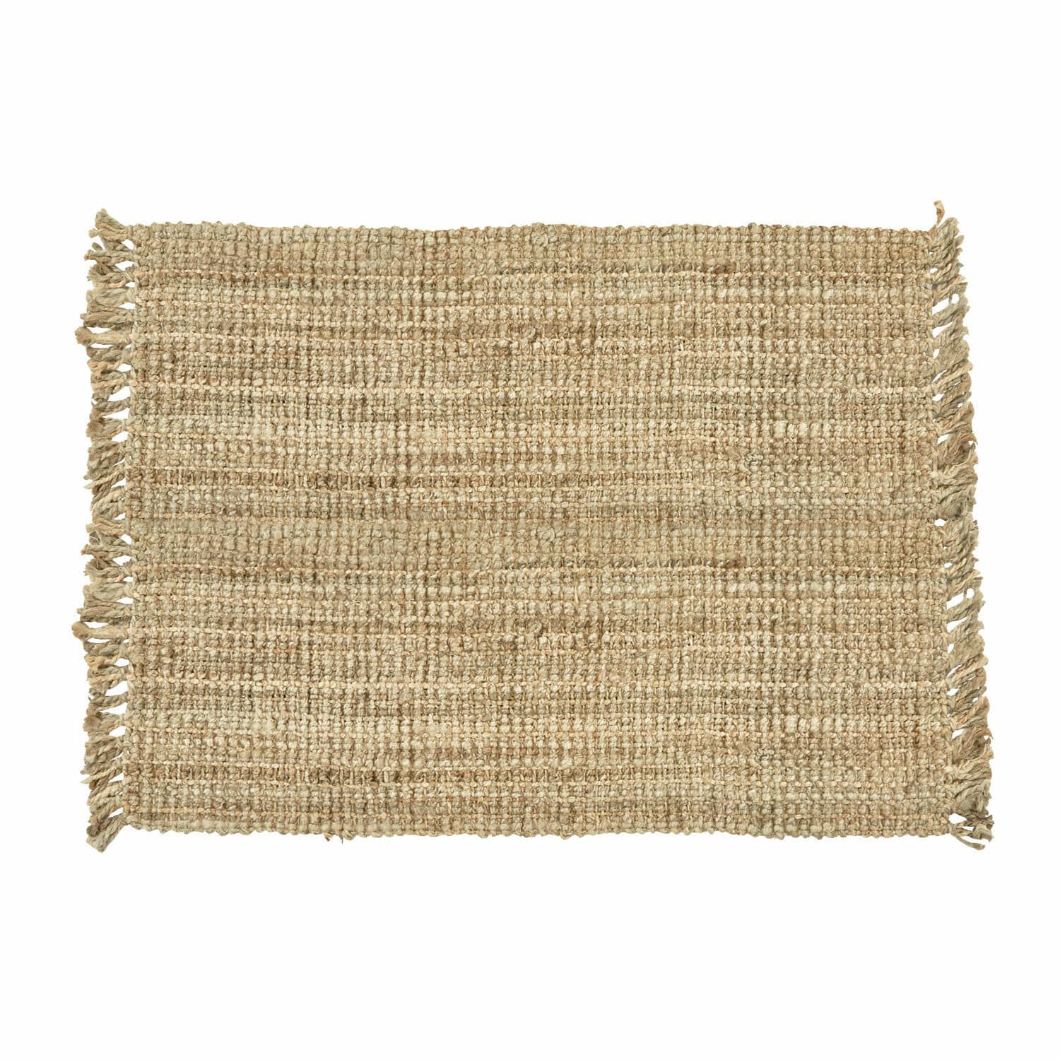 Tapis Hermitage Tapis beige naturel en jute avec franges, accessoire durable et écologique pour la maison