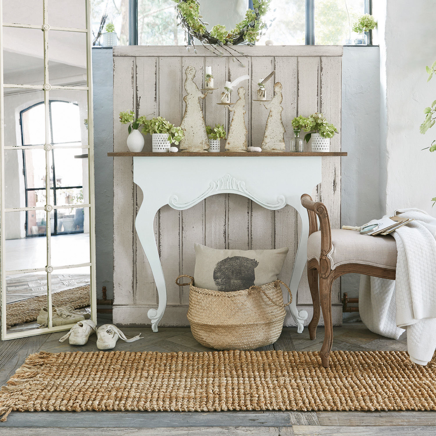 Meuble avec vasque Sunderland blanc vieilli Meuble avec vasque Sunderland blanc vieilli