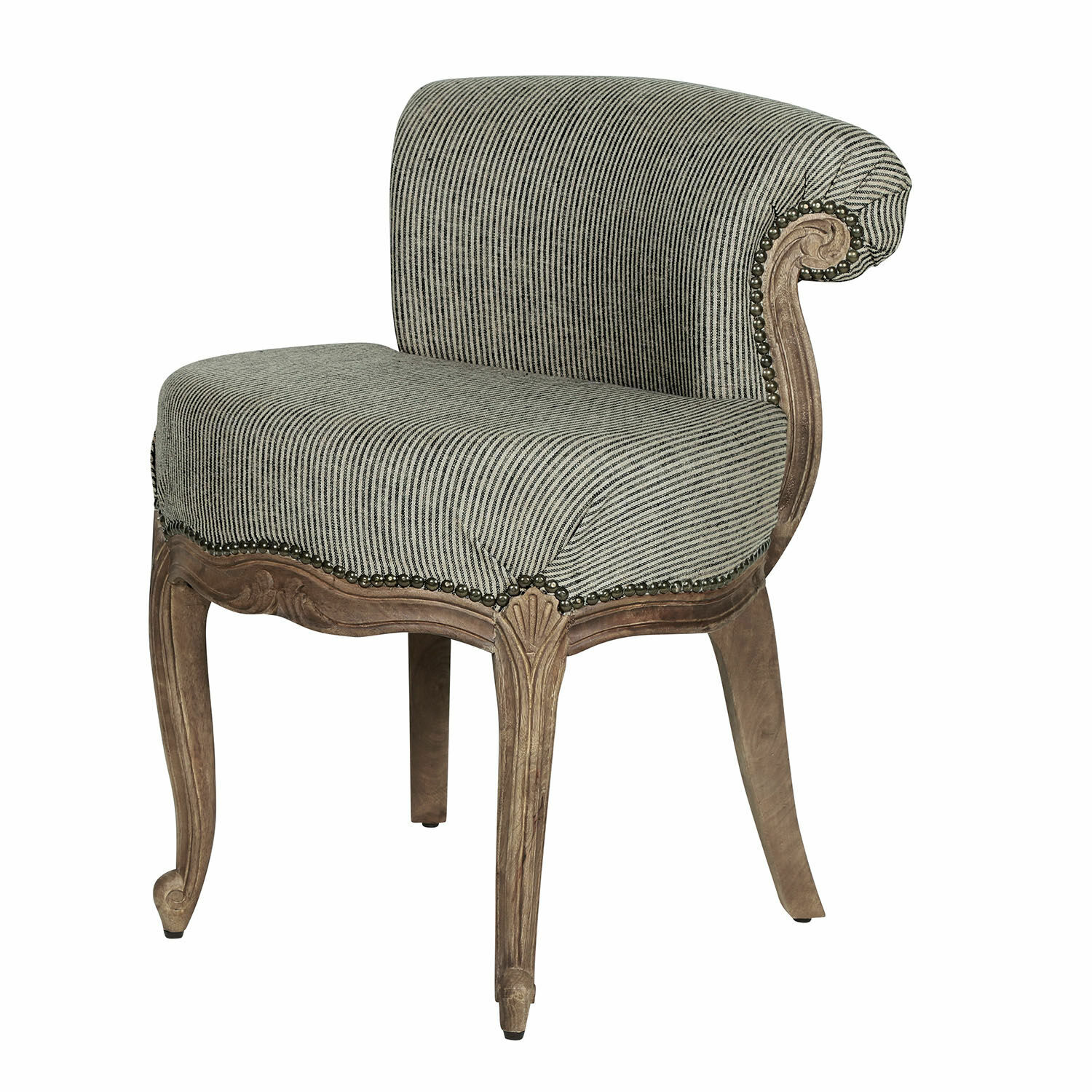 noir/crème/marron Fauteuil Rivel en tissu noir et crème avec cadre en bois, design classique pour salon