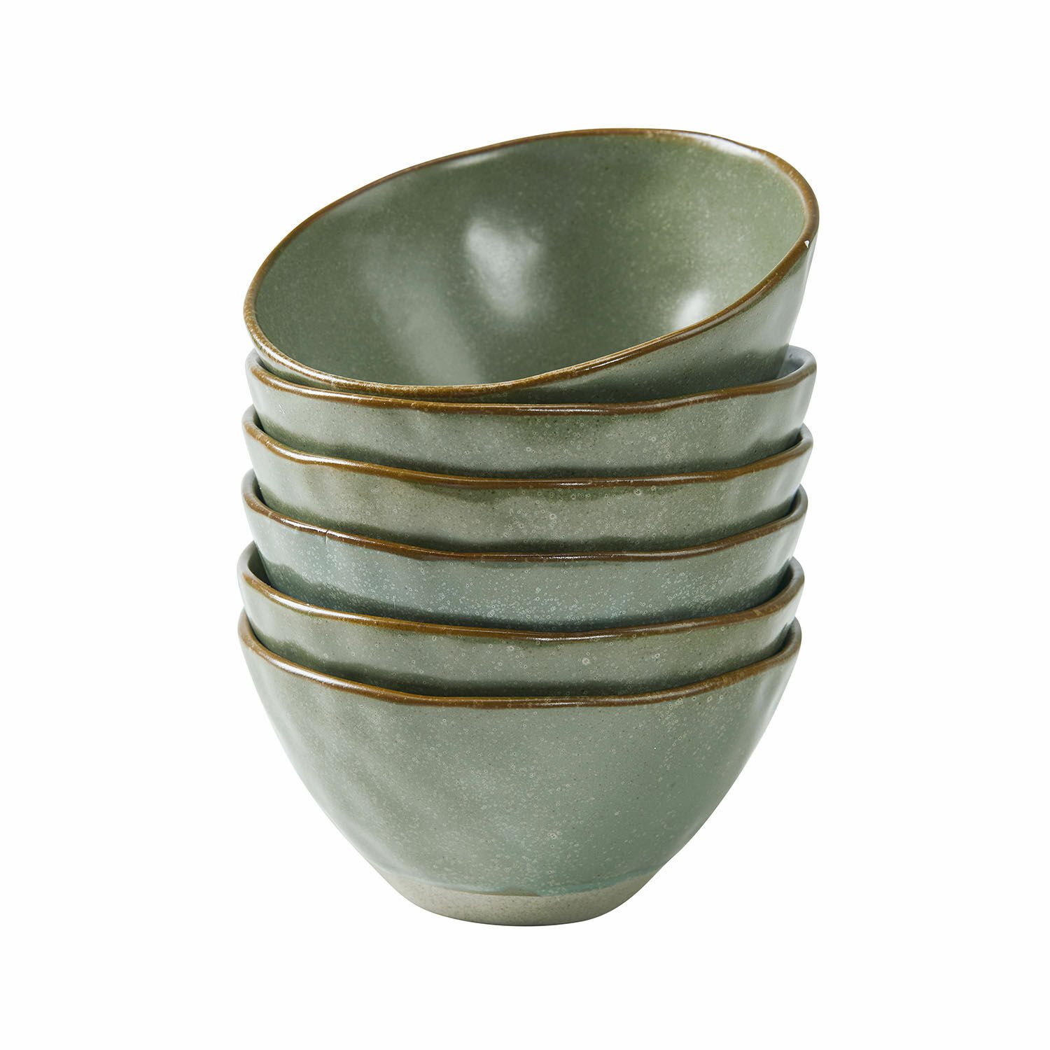 turquoise/marron Ensemble de 6 bols en céramique Biarritz turquoise et marron pour servir les repas