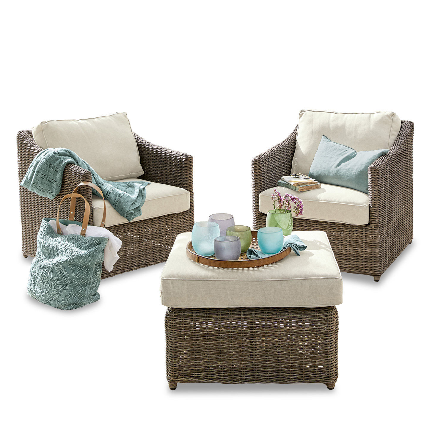 Fauteuils et pouf Creakshire