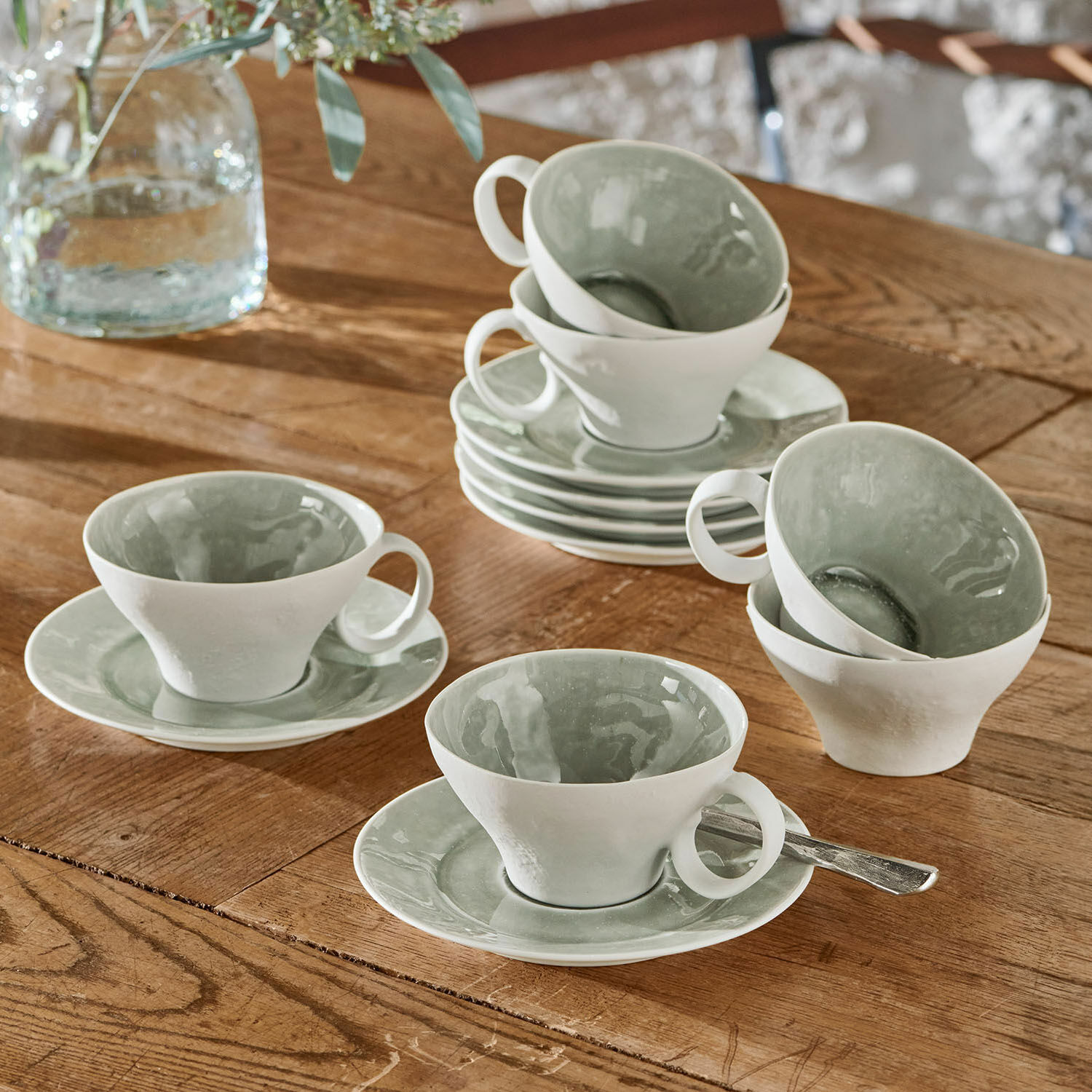 Lot de 6 tasses et soucoupes Braganza