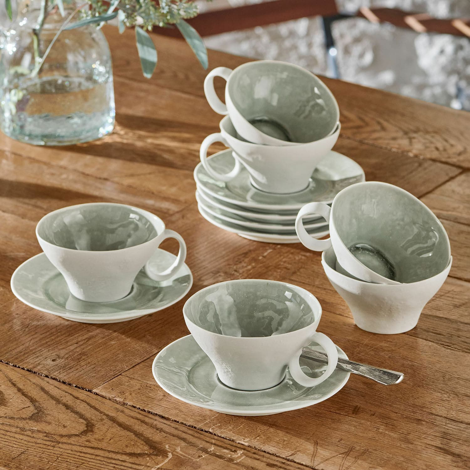 Lot de 6 tasses et soucoupes Braganza