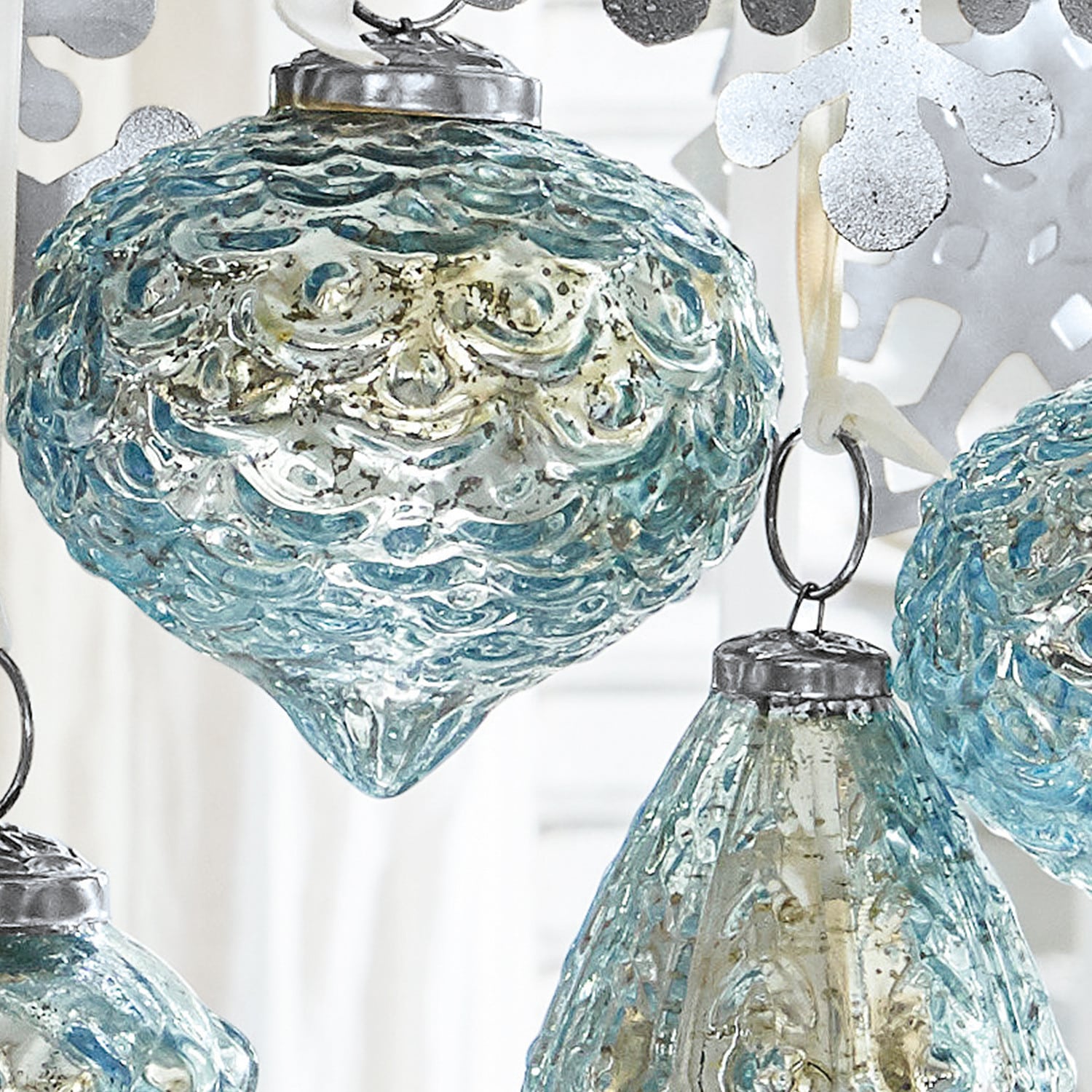 Lot de 6 décorations de Noël Blue