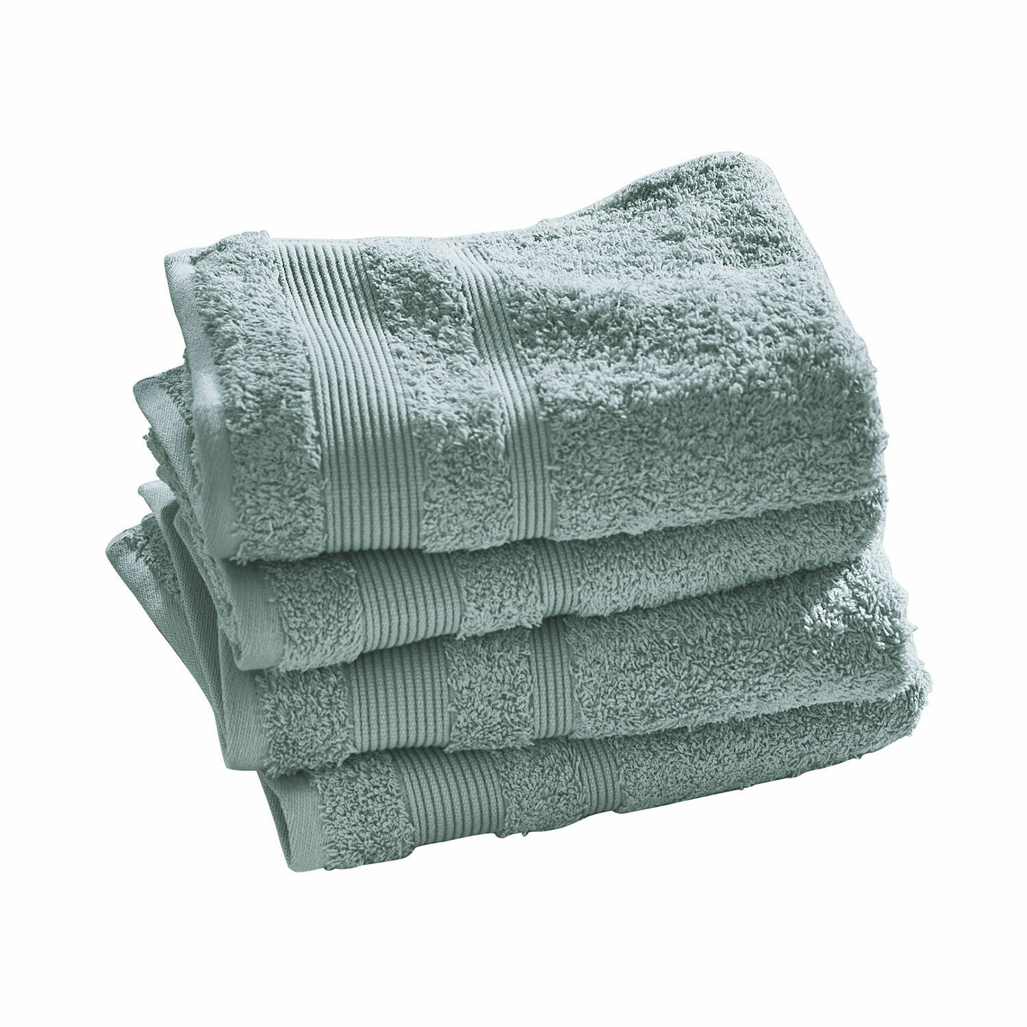 pétrole Lot de 4 serviettes en coton douces couleur pétrole pour salle de bain et usage quotidien