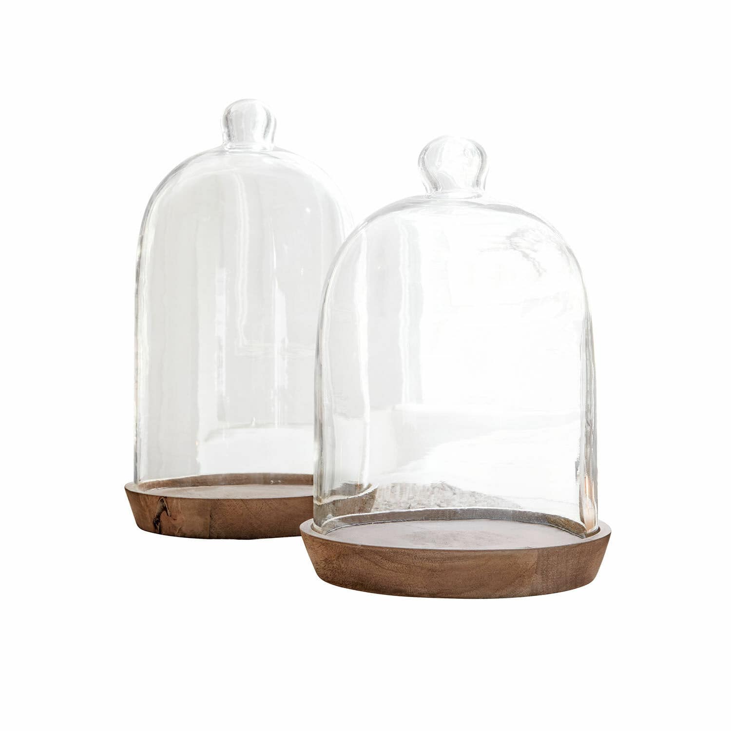 Lot de 2 cloches en verre avec plateaux New Hampshire