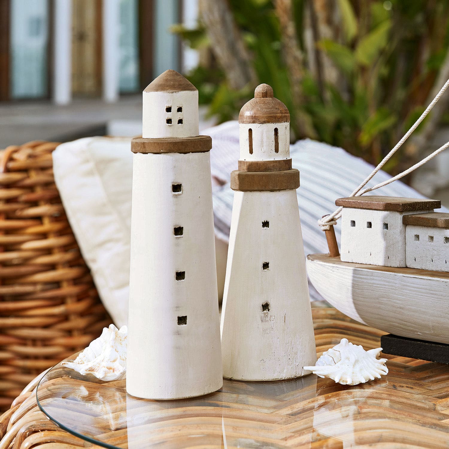 Lot de 2 phares décoratifs Romilly