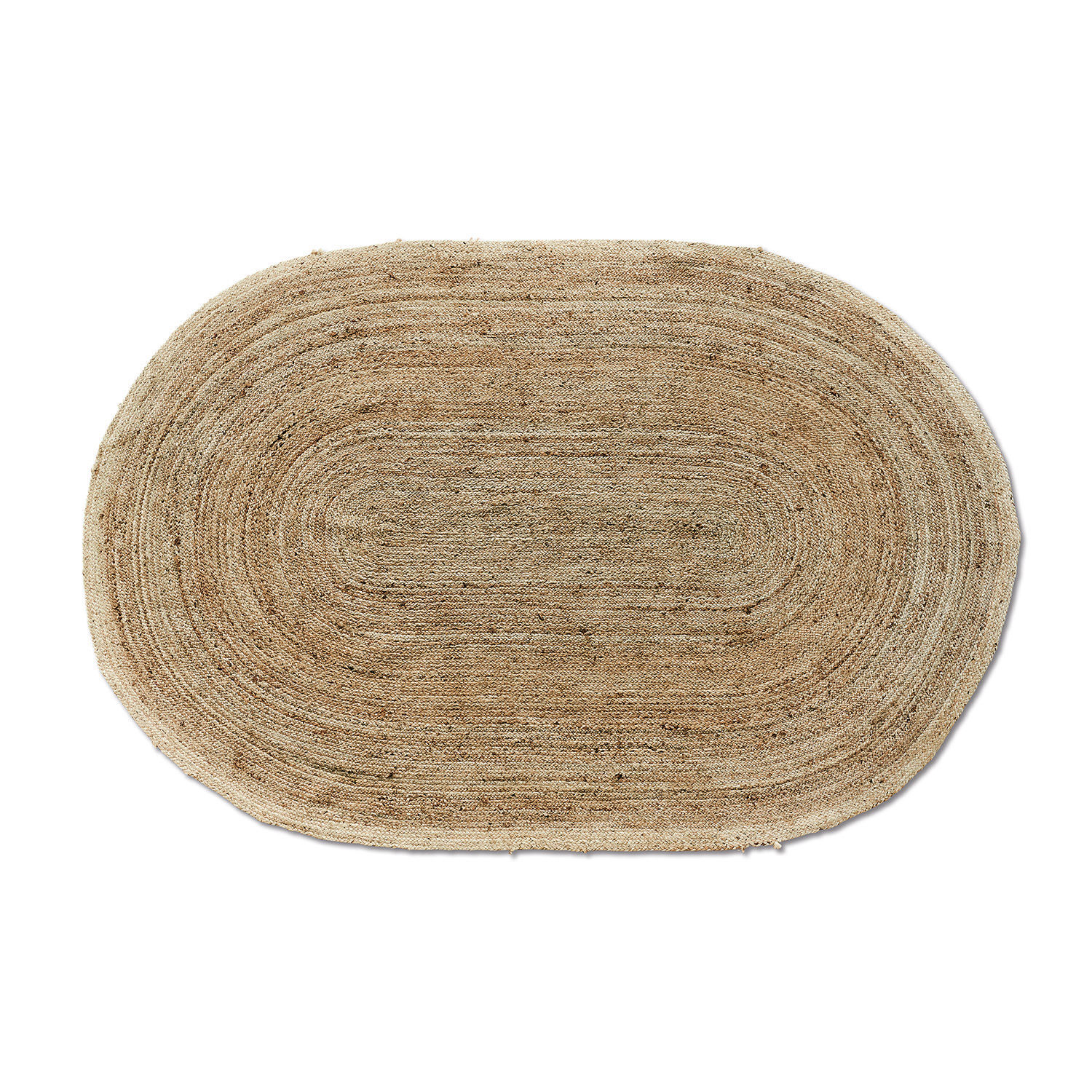 Tapis Ausone Tapis ovale en jute naturelle beige, parfait pour une décoration intérieure écologique et bohème.