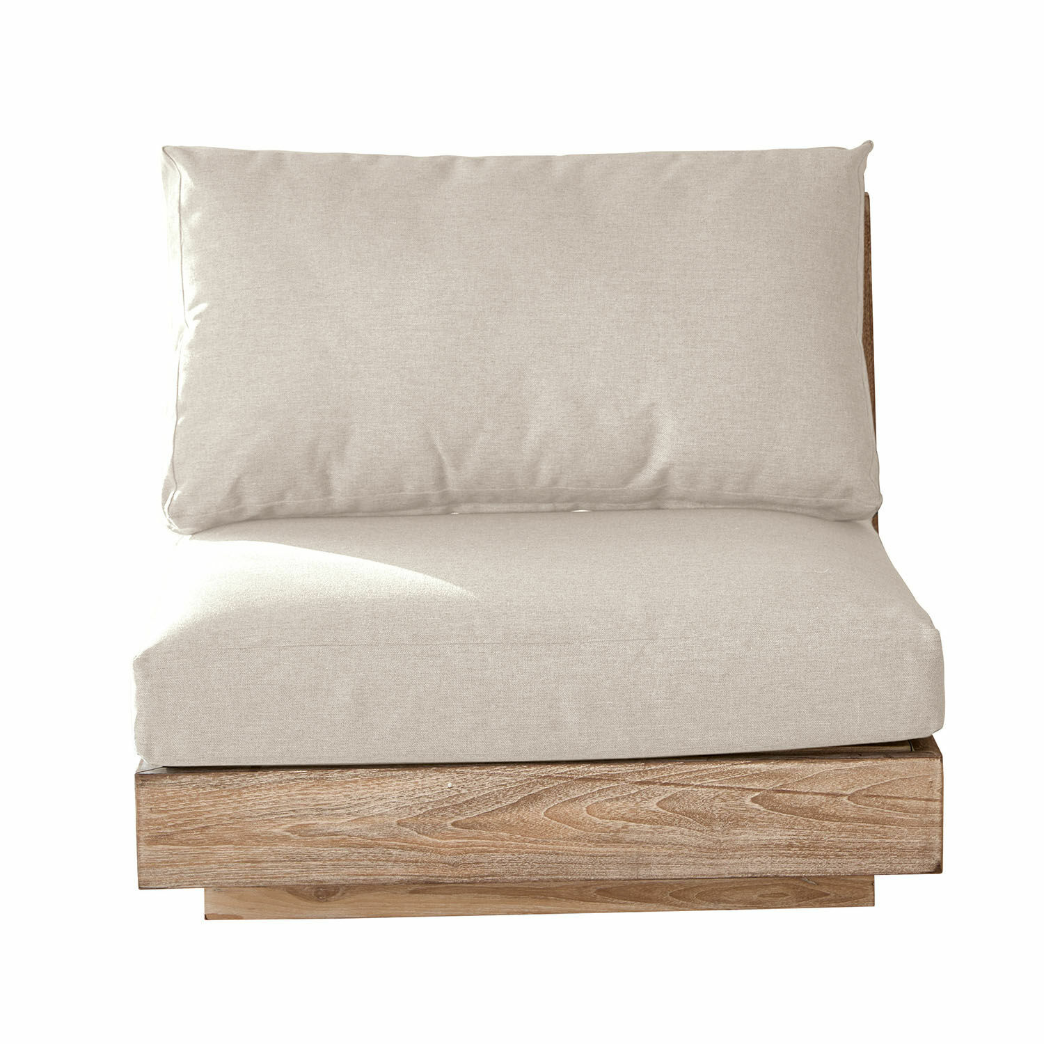 crème/marron Élément de canapé Courtelevant en tissu crème avec base en bois marron pour salon moderne