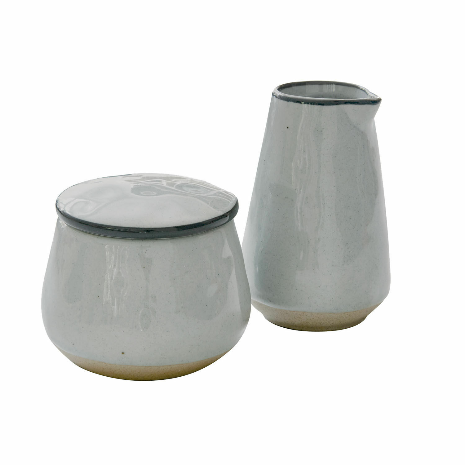 gris Sucrier et pot à lait Biarritz en céramique grise, ensemble de vaisselle en grès pour cuisine