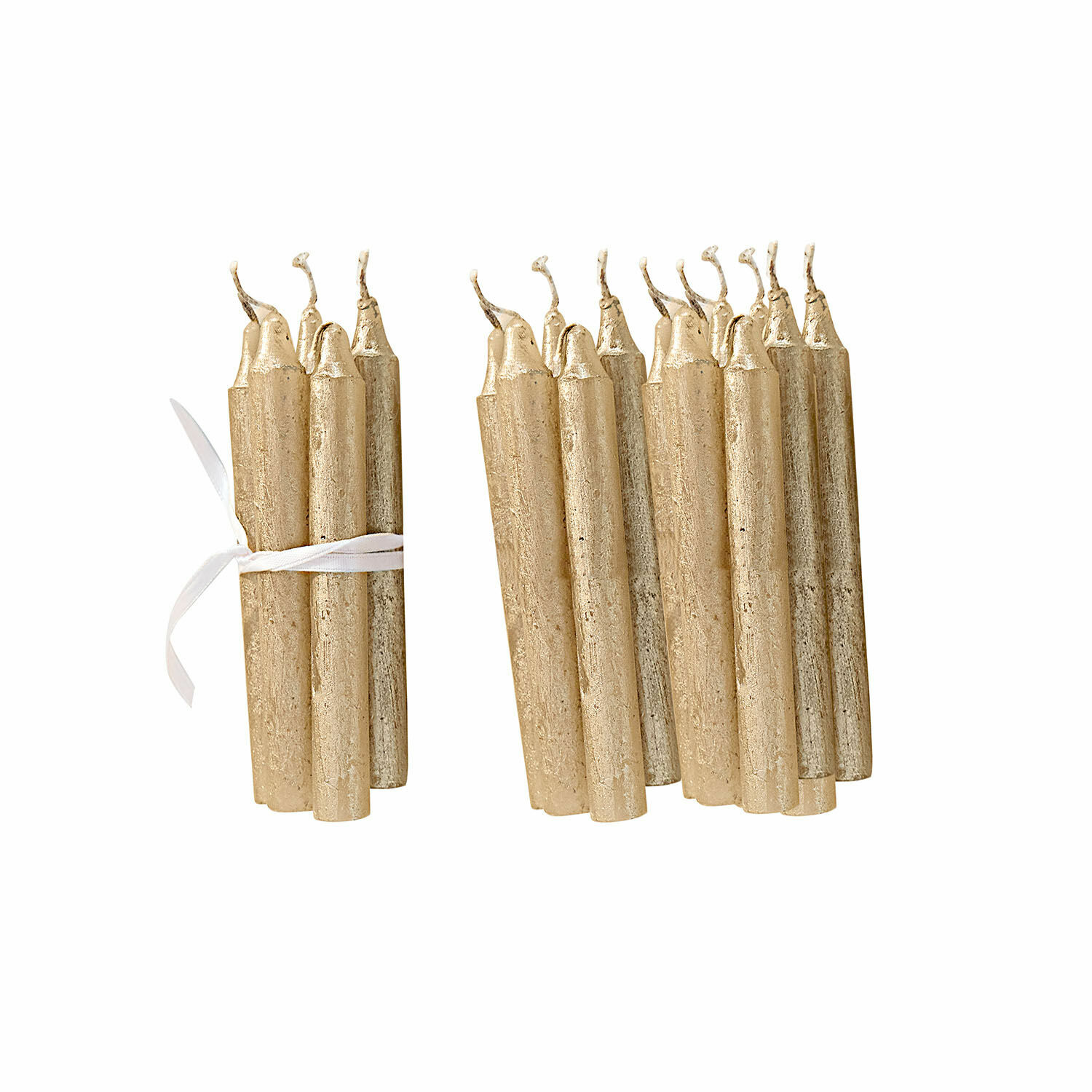 or Lot de 20 bougies dorées Noufa avec finition métallique, bougies décoratives pour la maison