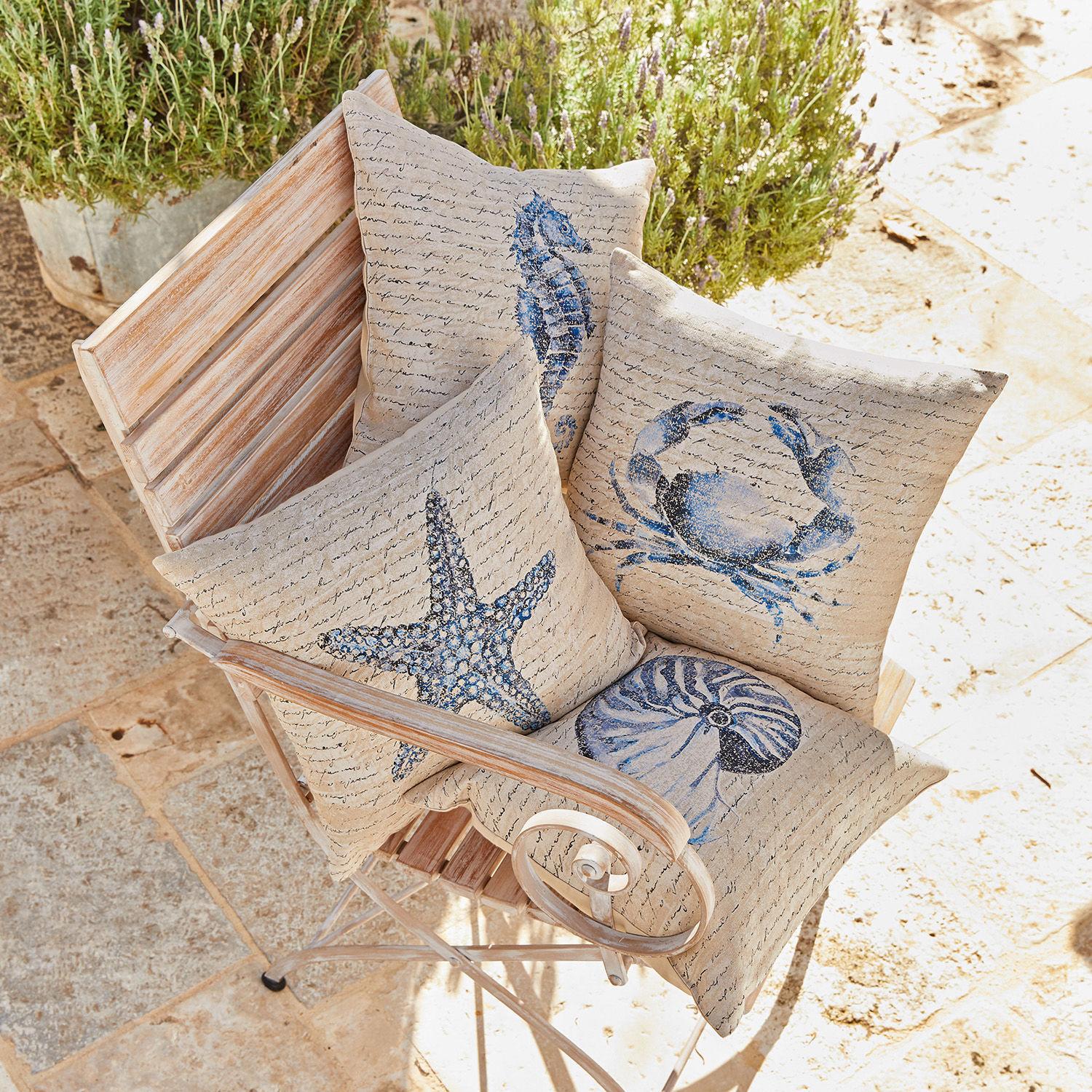 Loberon Décoration Murale Banc De Poissons En Fer - 76 X 53 X 3 Cm Bleu-Gris - Ambiance Maritime