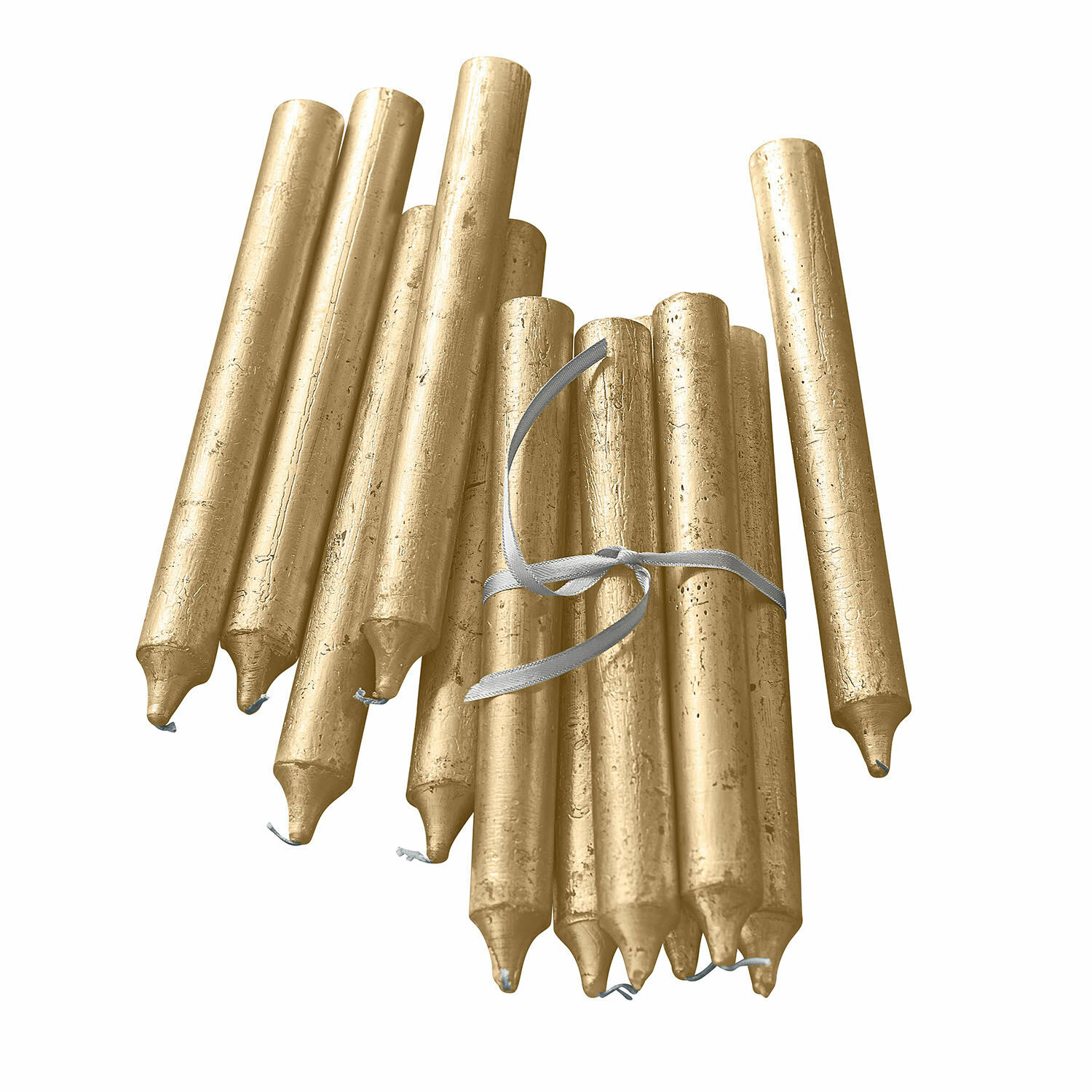 Lot de 20 bougies dorées en cire avec finition métallique, décoration élégante et éclairage d'ambiance