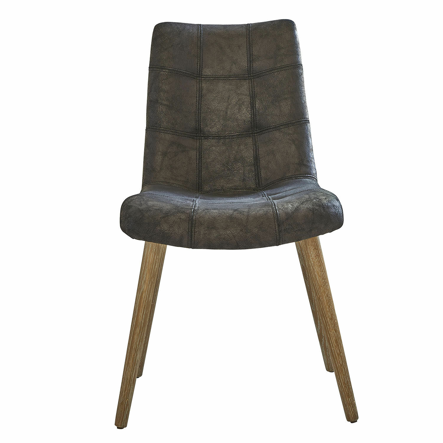 noir Chaise Vietri noire en similicuir avec pieds en bois, design moderne pour salon et salle à manger