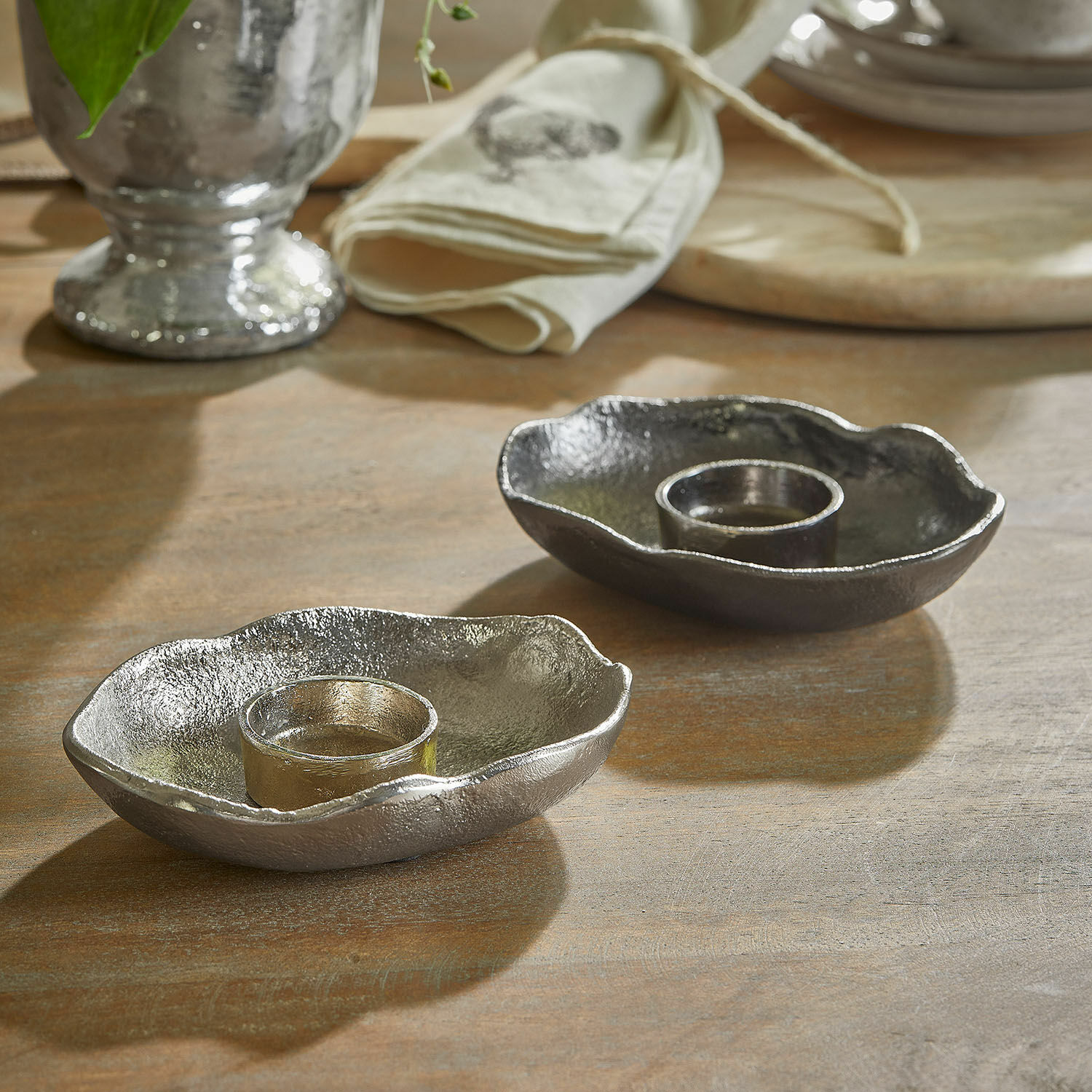Lot de 2 porte-bougies chauffe-plats Quilvano