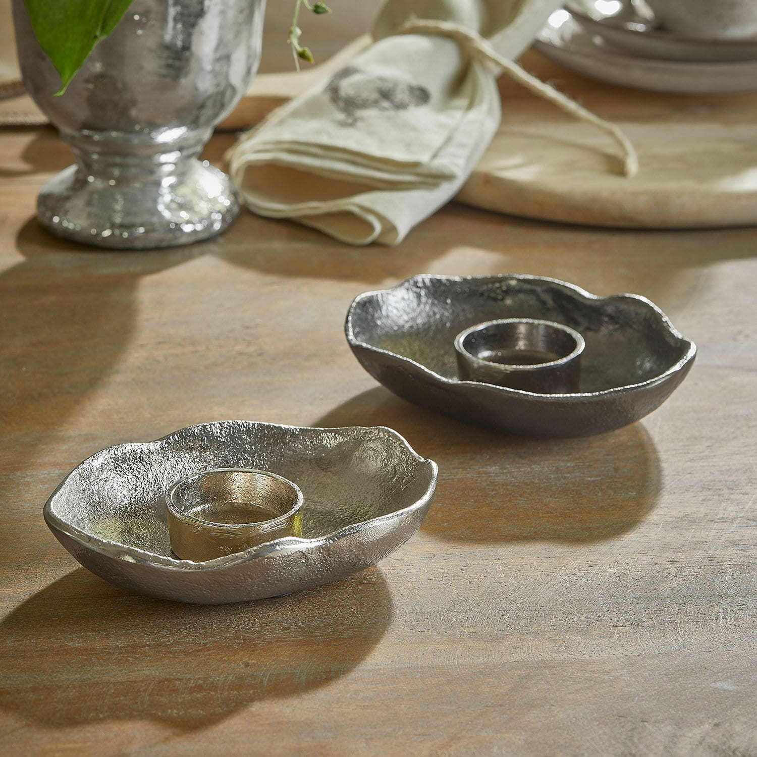 Lot de 2 porte-bougies chauffe-plats Quilvano