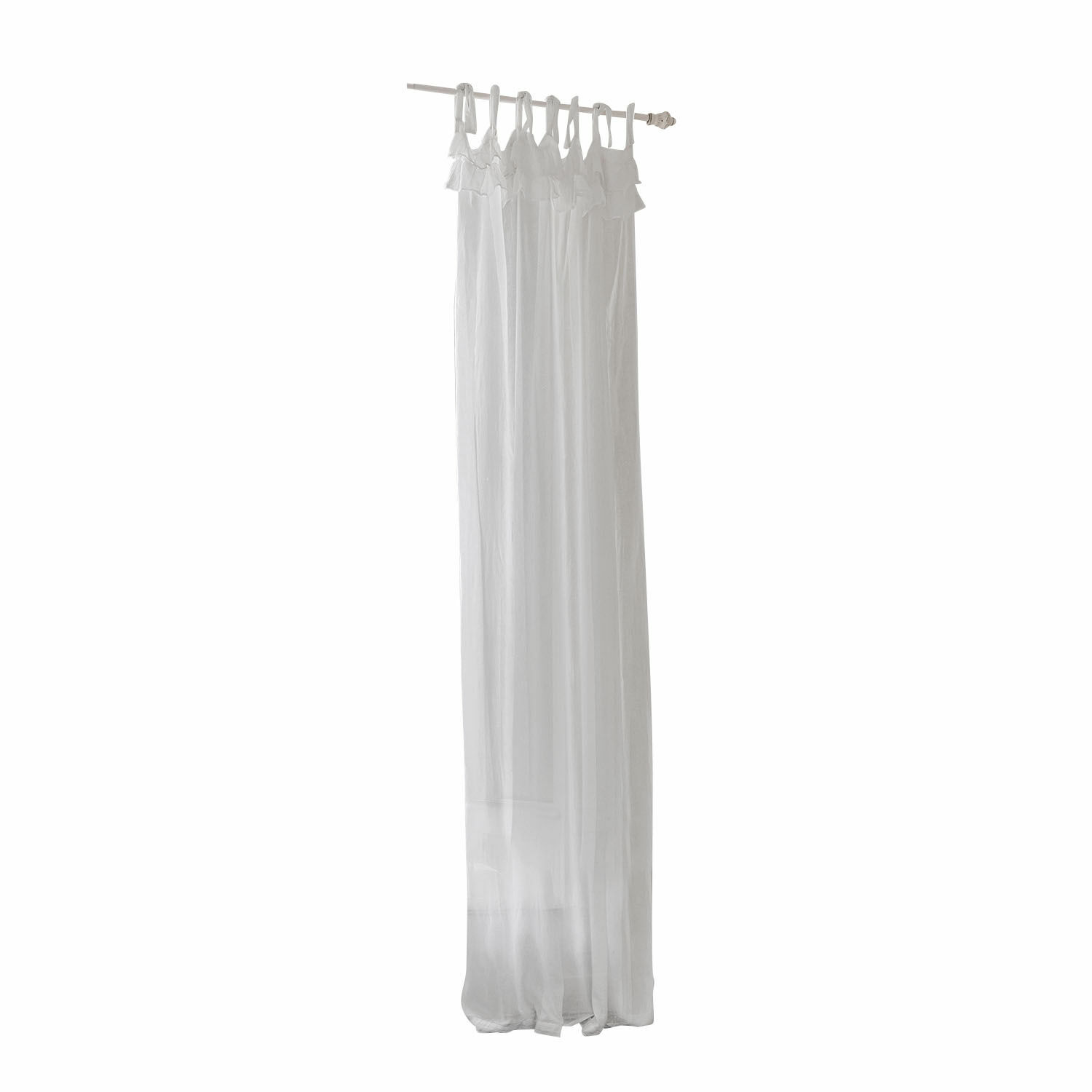 Rideau Lawnside Voilage blanc léger en tulle avec attaches décoratives, rideau élégant pour salon ou chambre