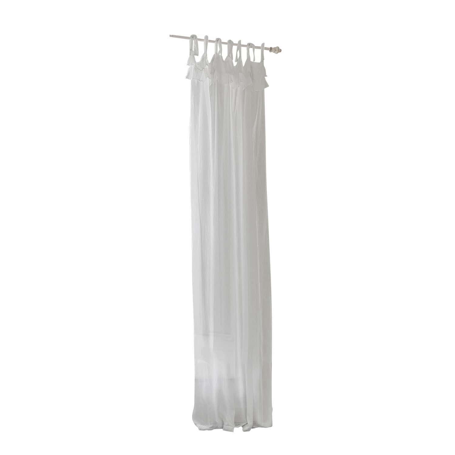 Rideau Lawnside Voilage blanc léger en tulle avec attaches décoratives, rideau élégant pour salon ou chambre