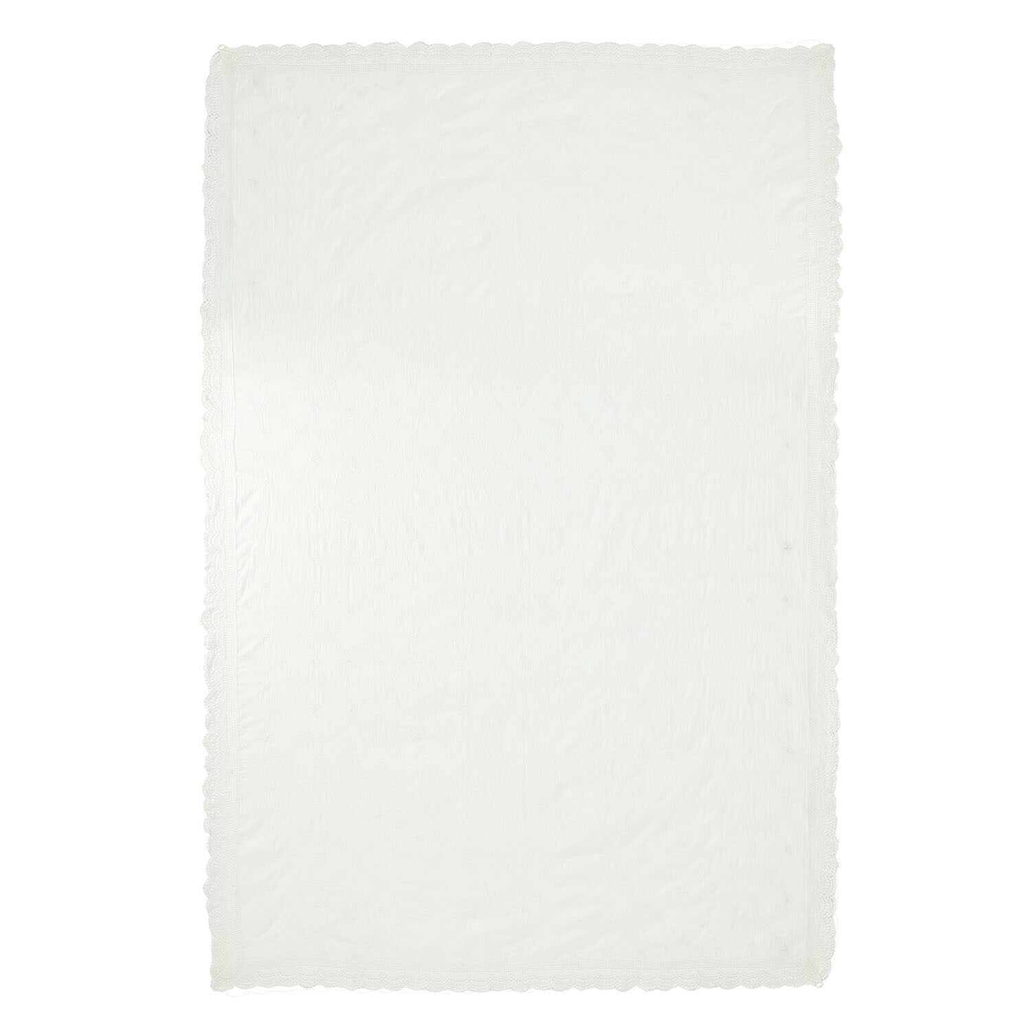 Nappe Valek Nappe blanche avec bordure en dentelle délicate, en tissu doux, parfaite pour la décoration de table