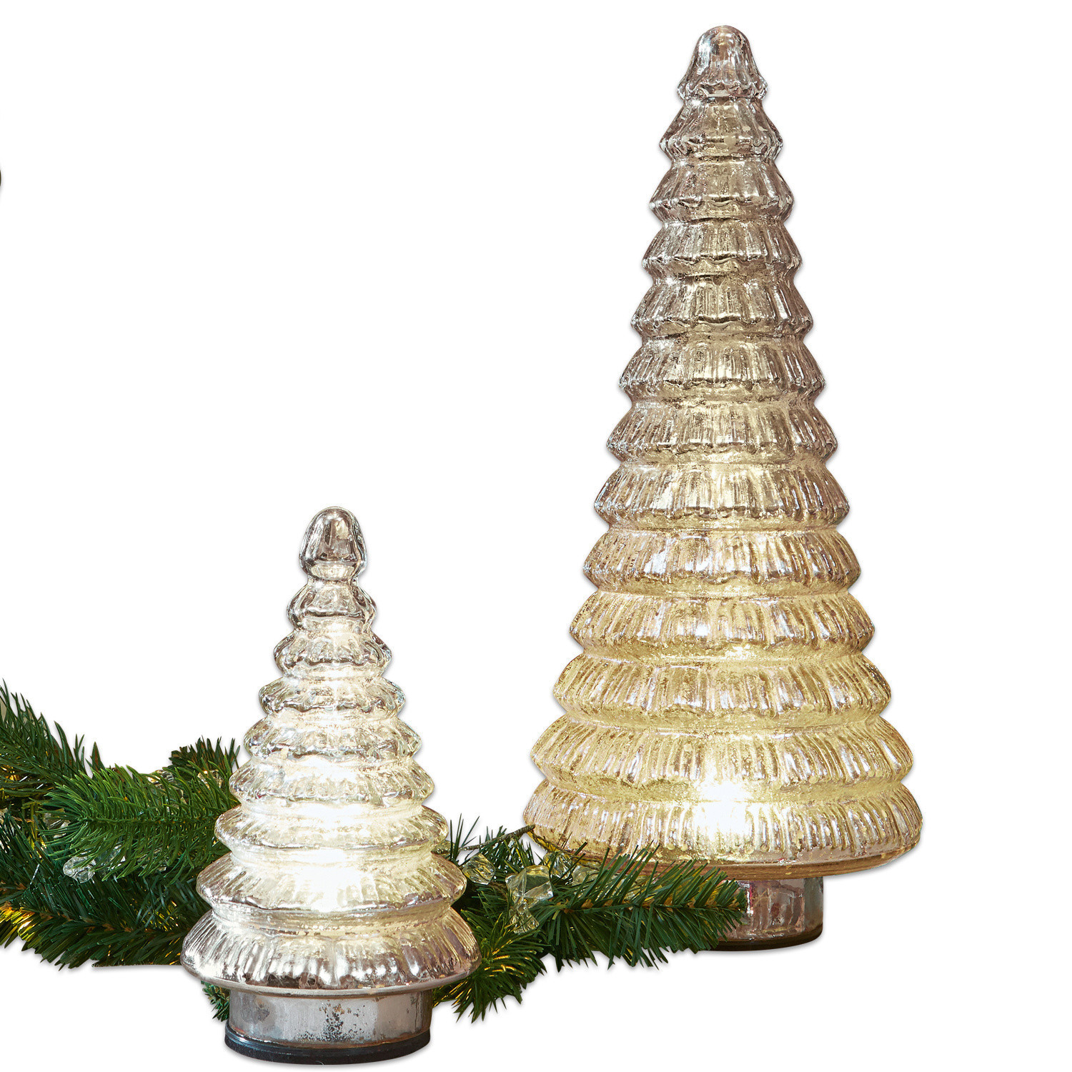 Lot de 2 arbres décoratifs Glacier