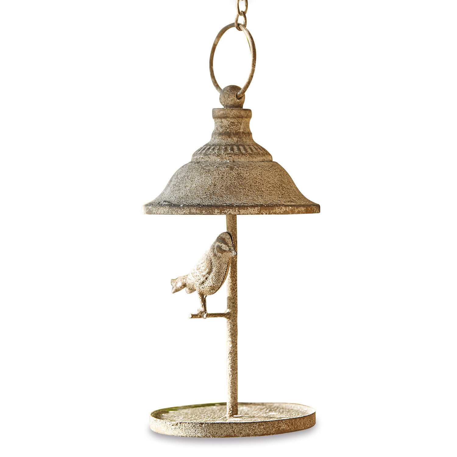 Mangeoire à oiseaux Sibongile Mangeoire à oiseaux en métal couleur bronze vieilli avec oiseau décoratif et toit protecteur