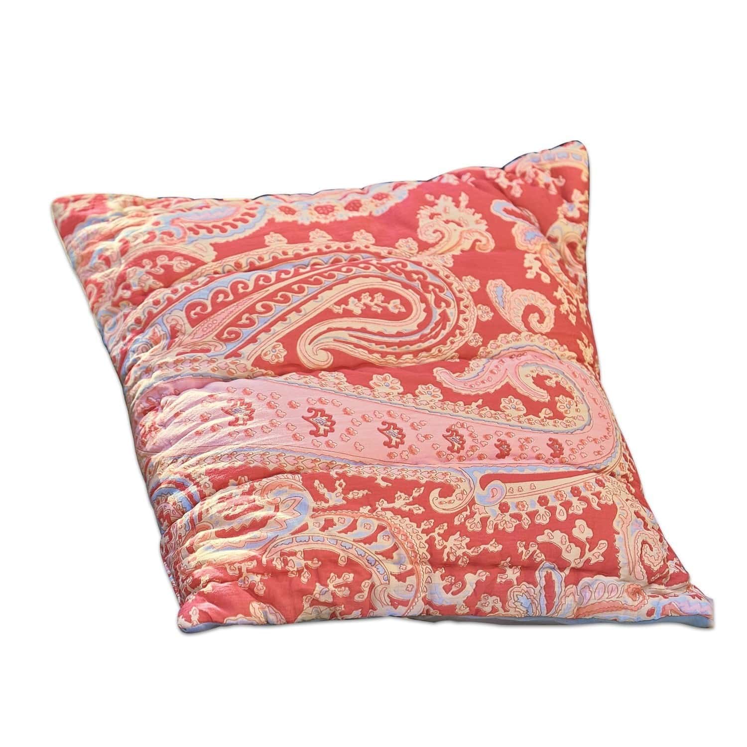 Housse de coussin Aram Coussin décoratif en coton rouge avec motif paisley pour salon et chambre à coucher