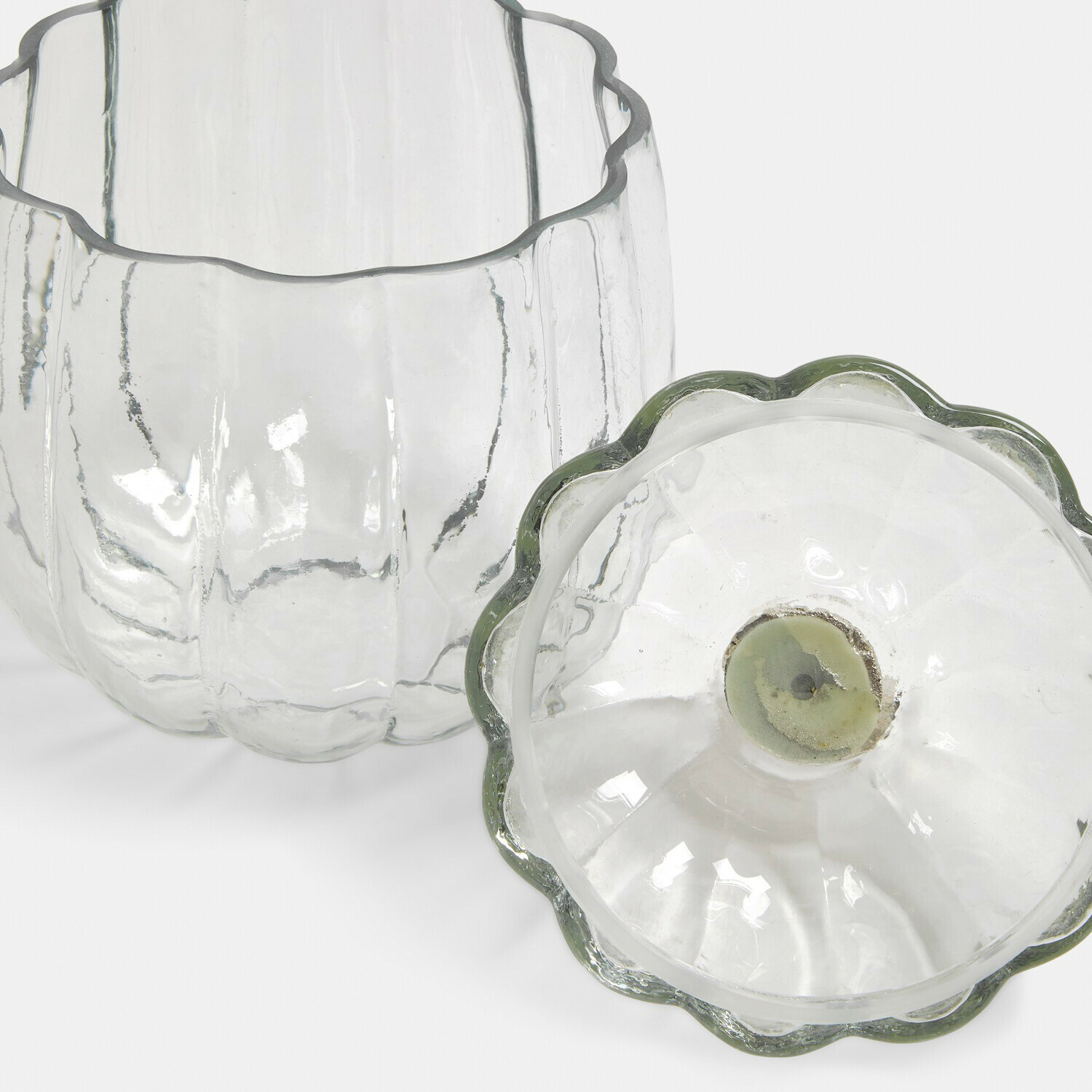 Lot de 3 bonbonnières en verre Alérisse
