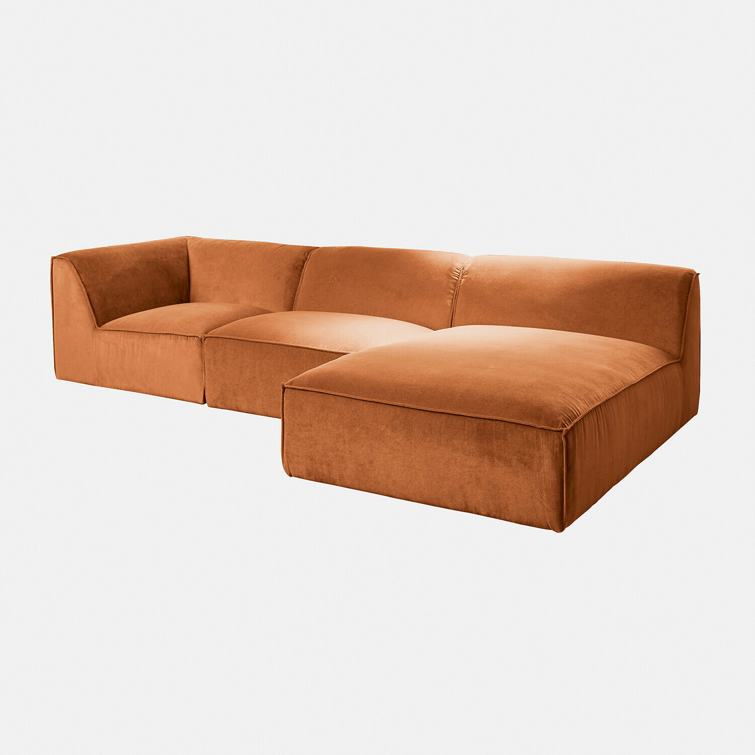 orange Canapé modulable McLean orange en tissu doux, design moderne pour salon confortable