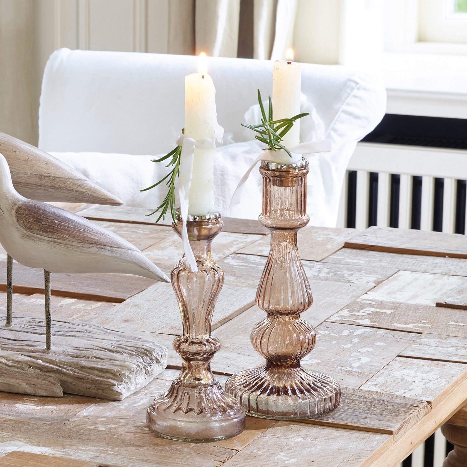 Lot de 2 bougeoirs Glora