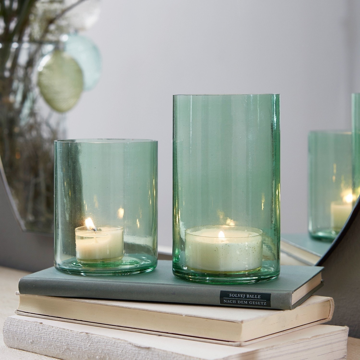 Lot de 2 photophores Turquoise