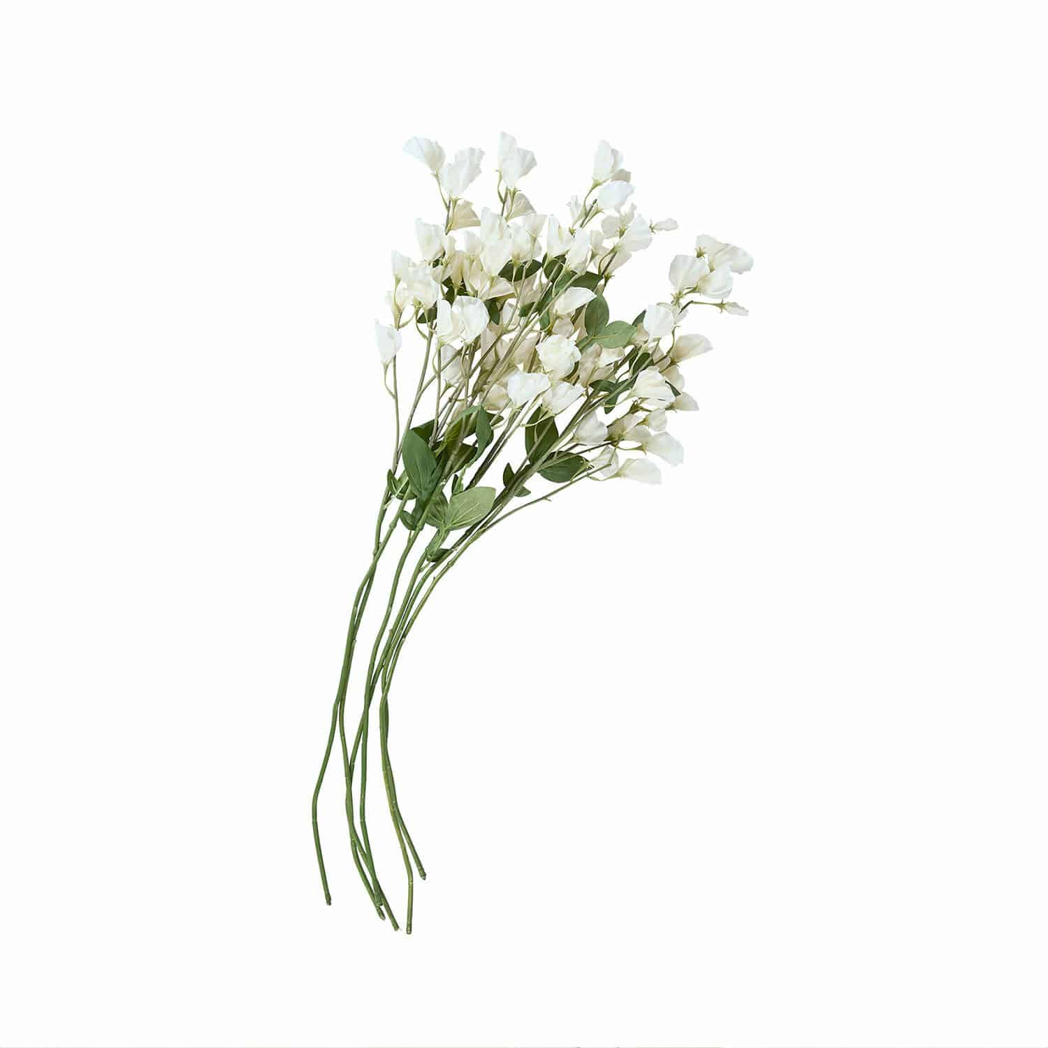 Lot de 6 fleurs Clavigny Bouquet de fleurs artificielles blanches avec tiges vertes pour décoration intérieure