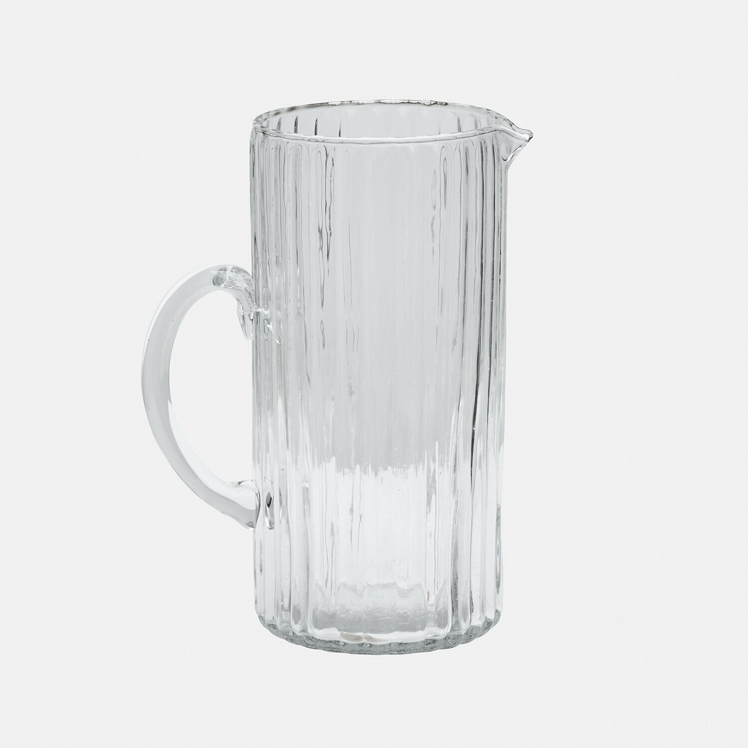 Pichet Solerón Pichet en verre transparent avec anse et surface rainurée pour servir des boissons