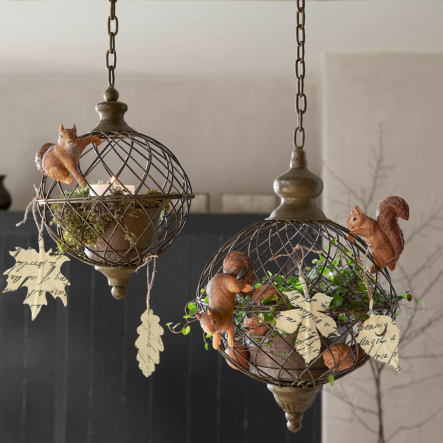 Lot de 3 écureuils décoratifs Sylvaraen