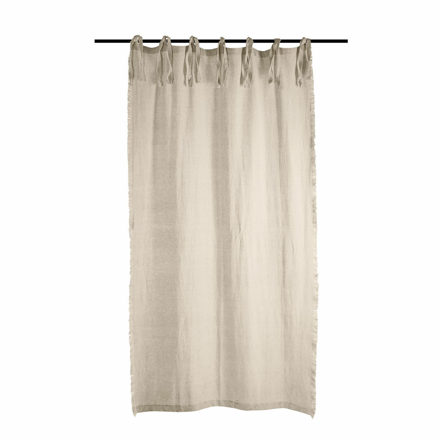 Rideau Sereneth Rideau beige en lin avec liens noués, tissu naturel et décoratif pour la maison