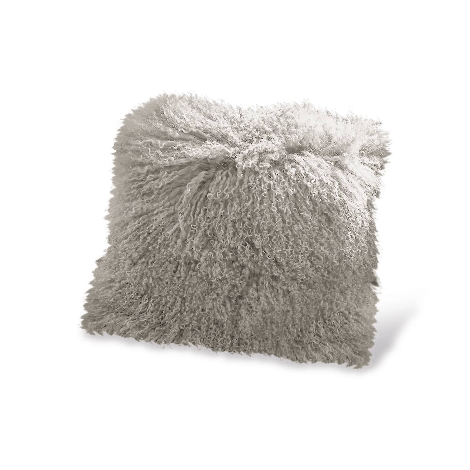 Housse de coussin Orrin grise en tissu bouclé doux pour décoration intérieure élégante