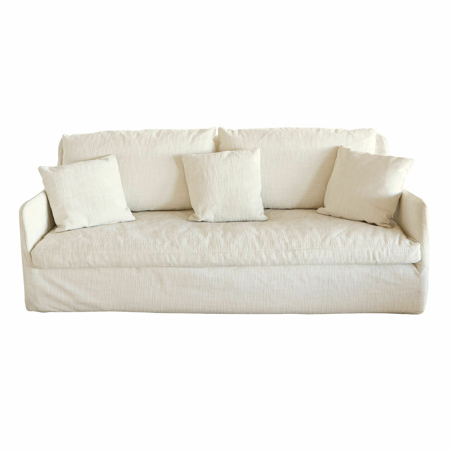 blanc Canapé Shadowfield blanc en tissu avec coussins moelleux, meuble confortable pour salon