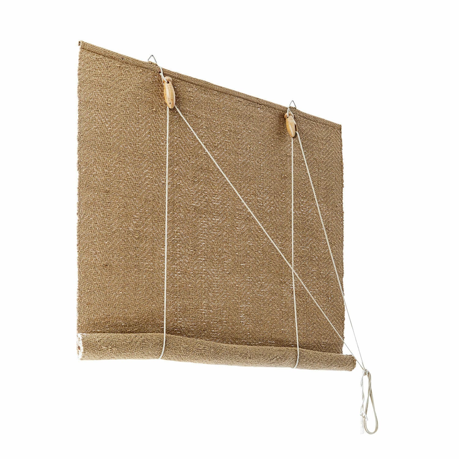 Store enrouleur Paine Store bateau en tissu beige naturel avec cordon de réglage, décoration de fenêtre élégante