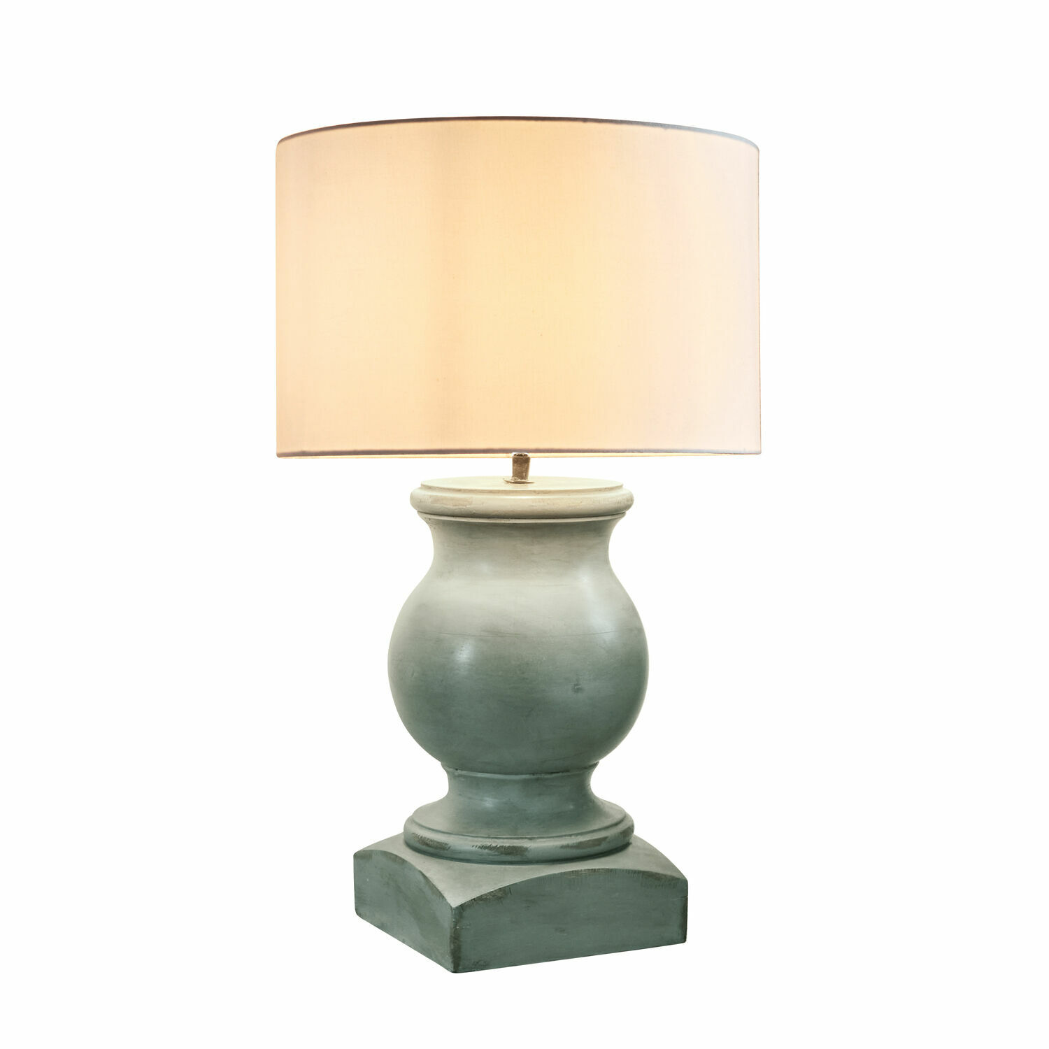 Lampe à poser Todd Lampe de table avec base en céramique grise et abat-jour crème pour décoration intérieure