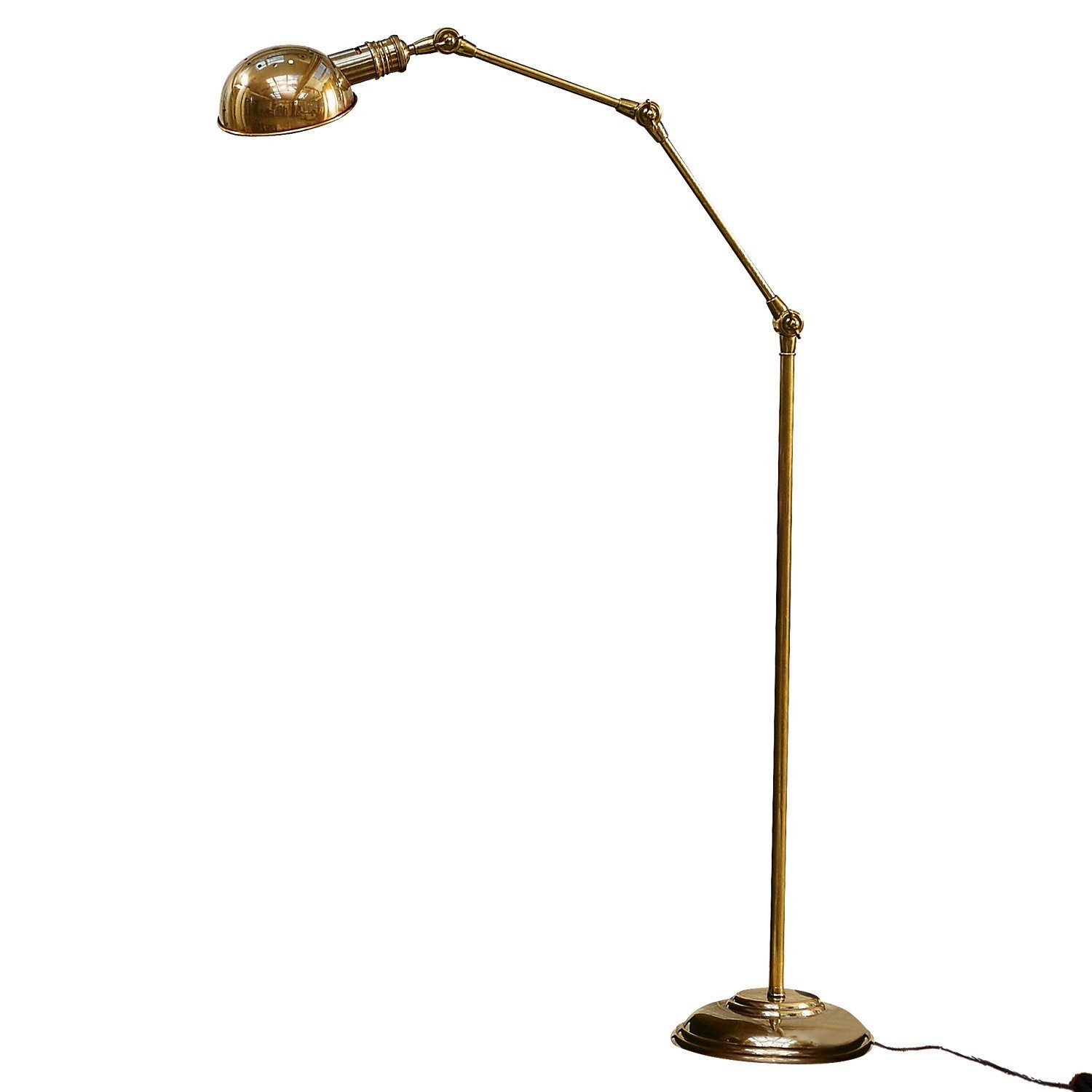 laiton Lampadaire Tulsa en laiton doré, design réglable, éclairage élégant pour salon moderne