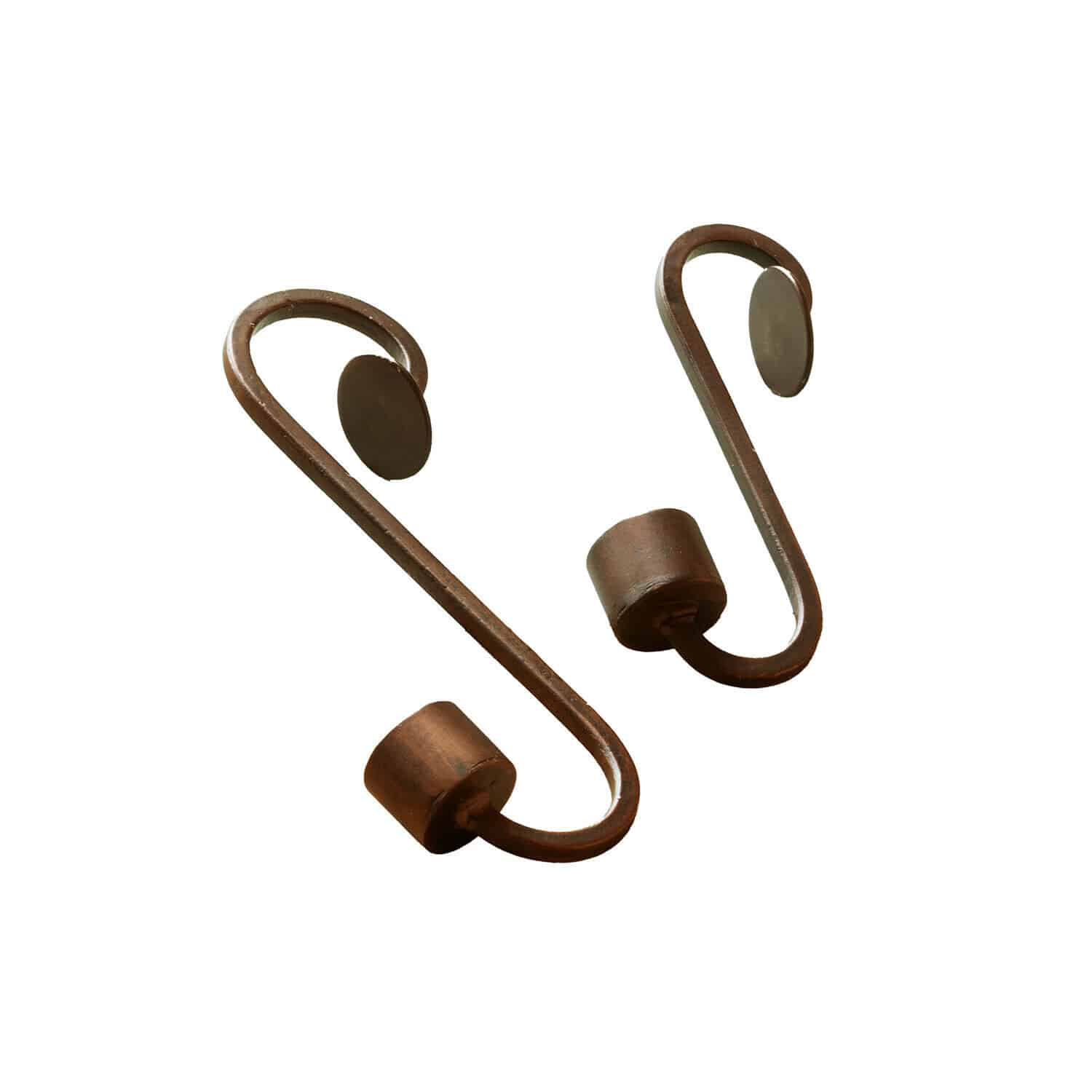 Lot de 2 bougeoirs Fioriva Paire de crochets en métal couleur cuivre pour suspendre décorations ou textiles