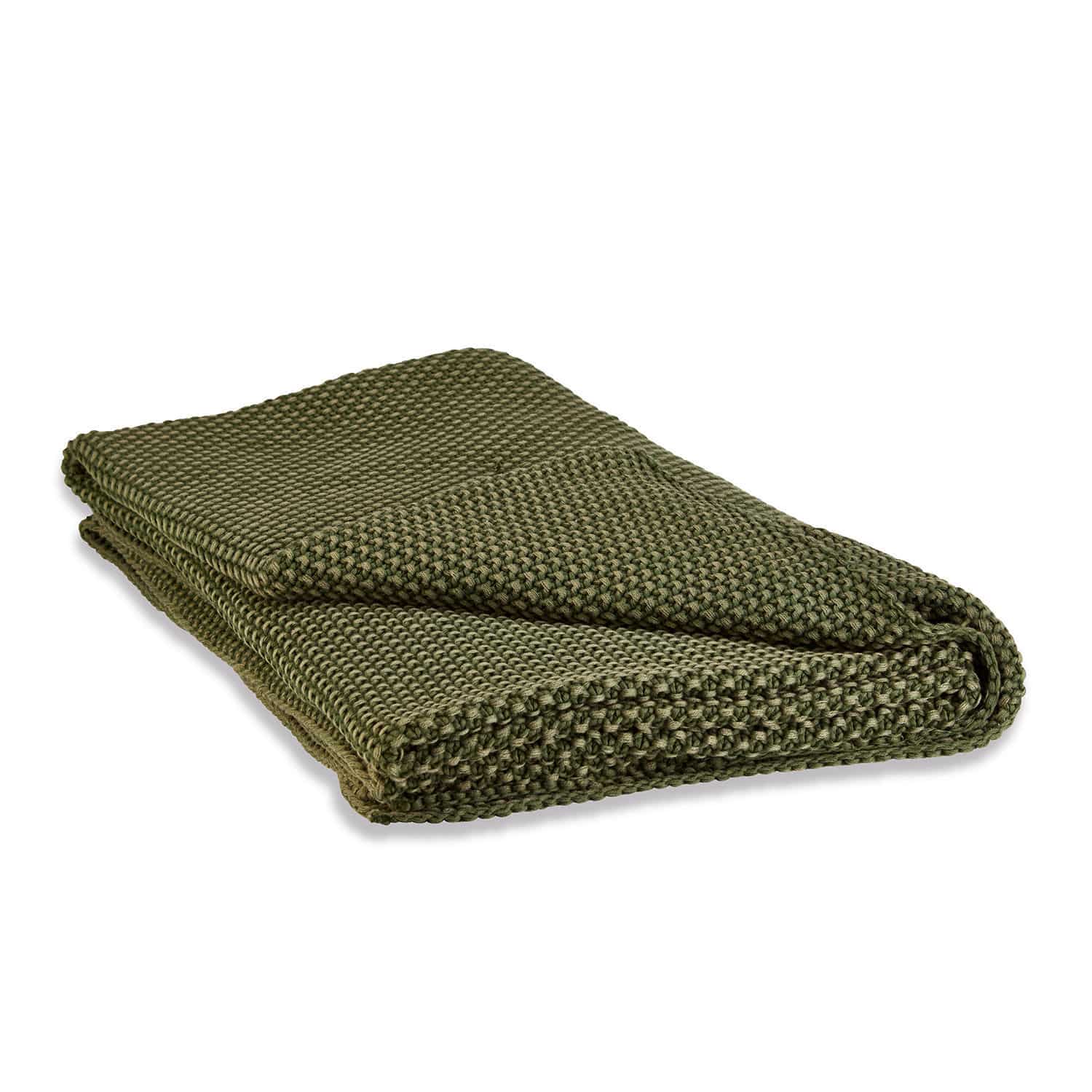 Plaid Amberley Plaid vert tricoté à gros mailles, doux et chaud, parfait pour salon et chambre à coucher