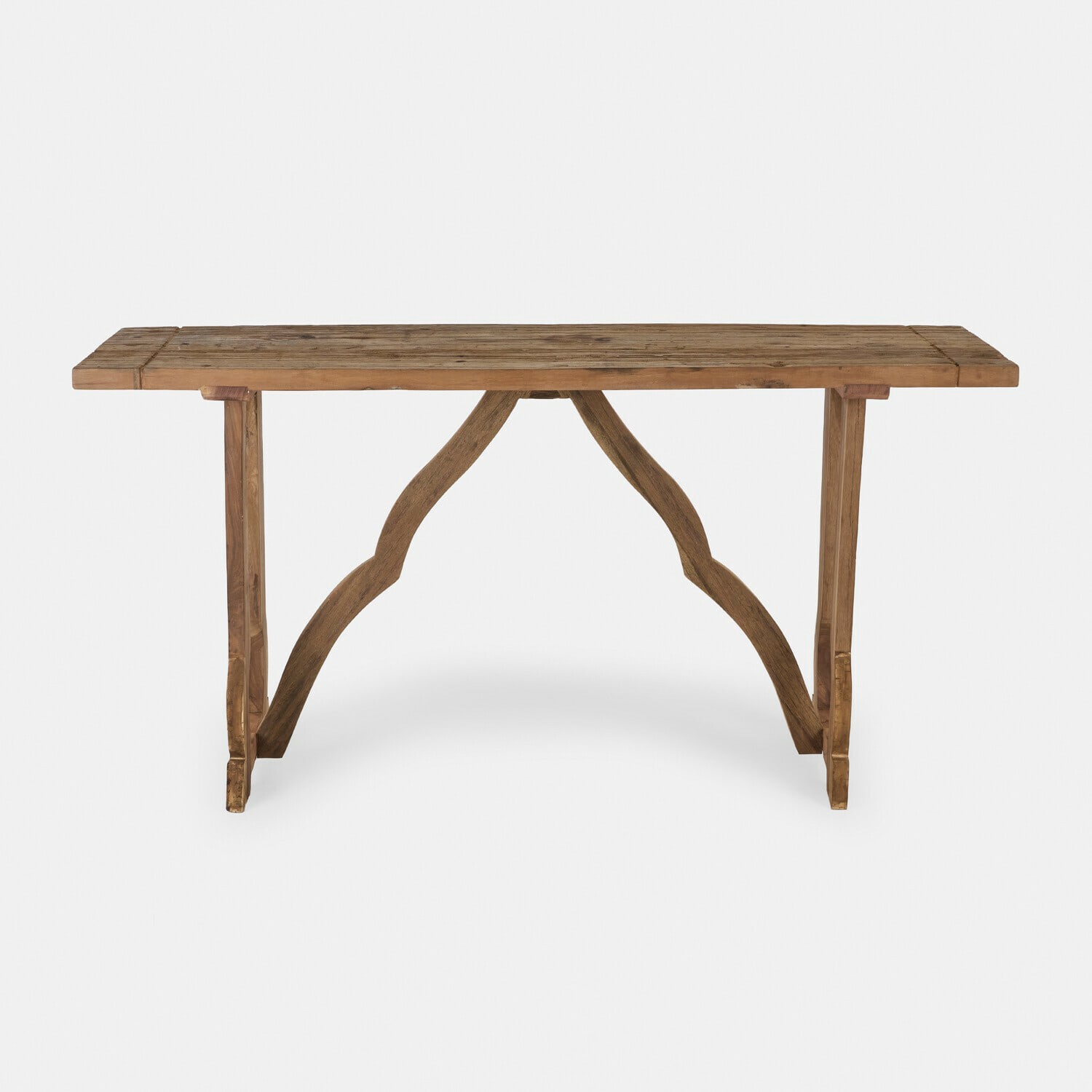 Console Montévine Table en bois naturel marron au design rustique, idéale pour salle à manger ou salon