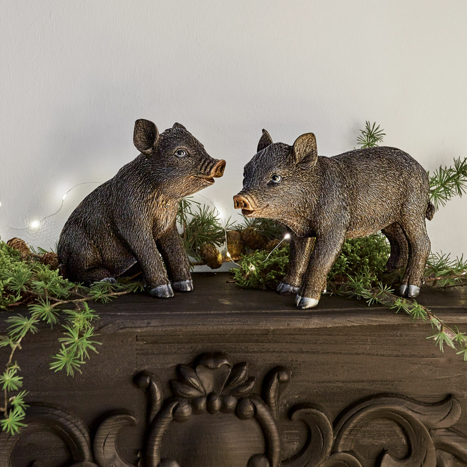 Lot de 2 porcelets décoratifs Silvain