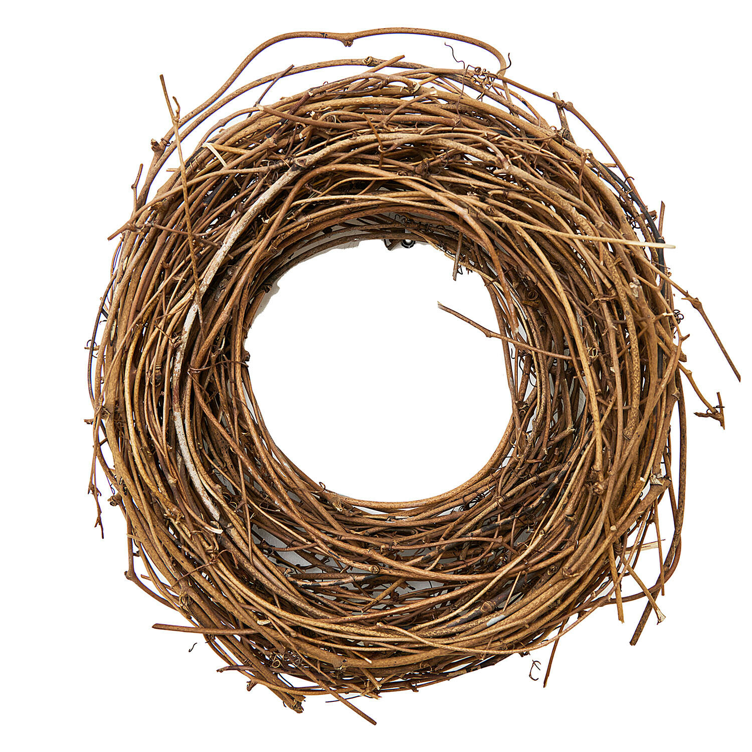 Couronne Islene Couronne décorative en branches naturelles marron, ornement mural ou de porte rustique
